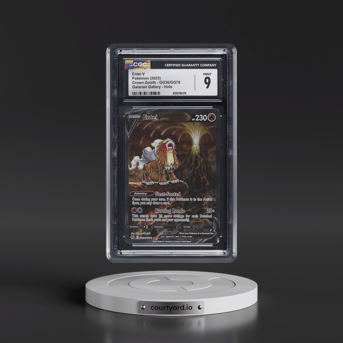 2023 Crown Zenith #GG36/GG70 Entei V - Galarian Gallery Holo (CGC 9 MINT)