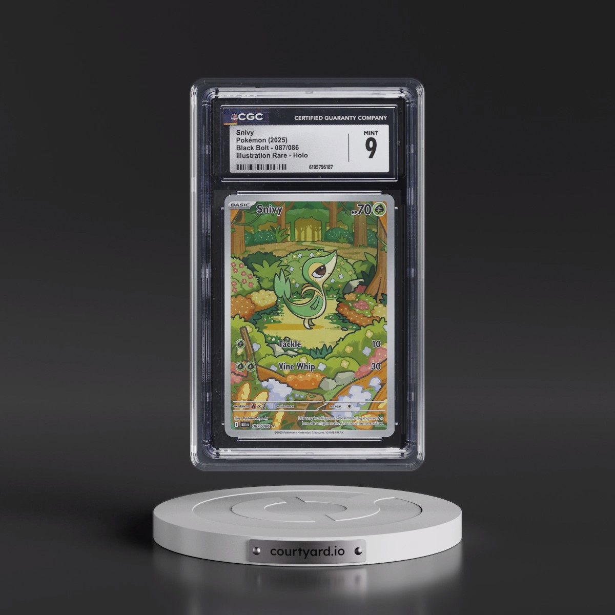 2025 Black Bolt - BLK EN #087/086 Snivy - Illustration Rare Holo (CGC 9 MINT)