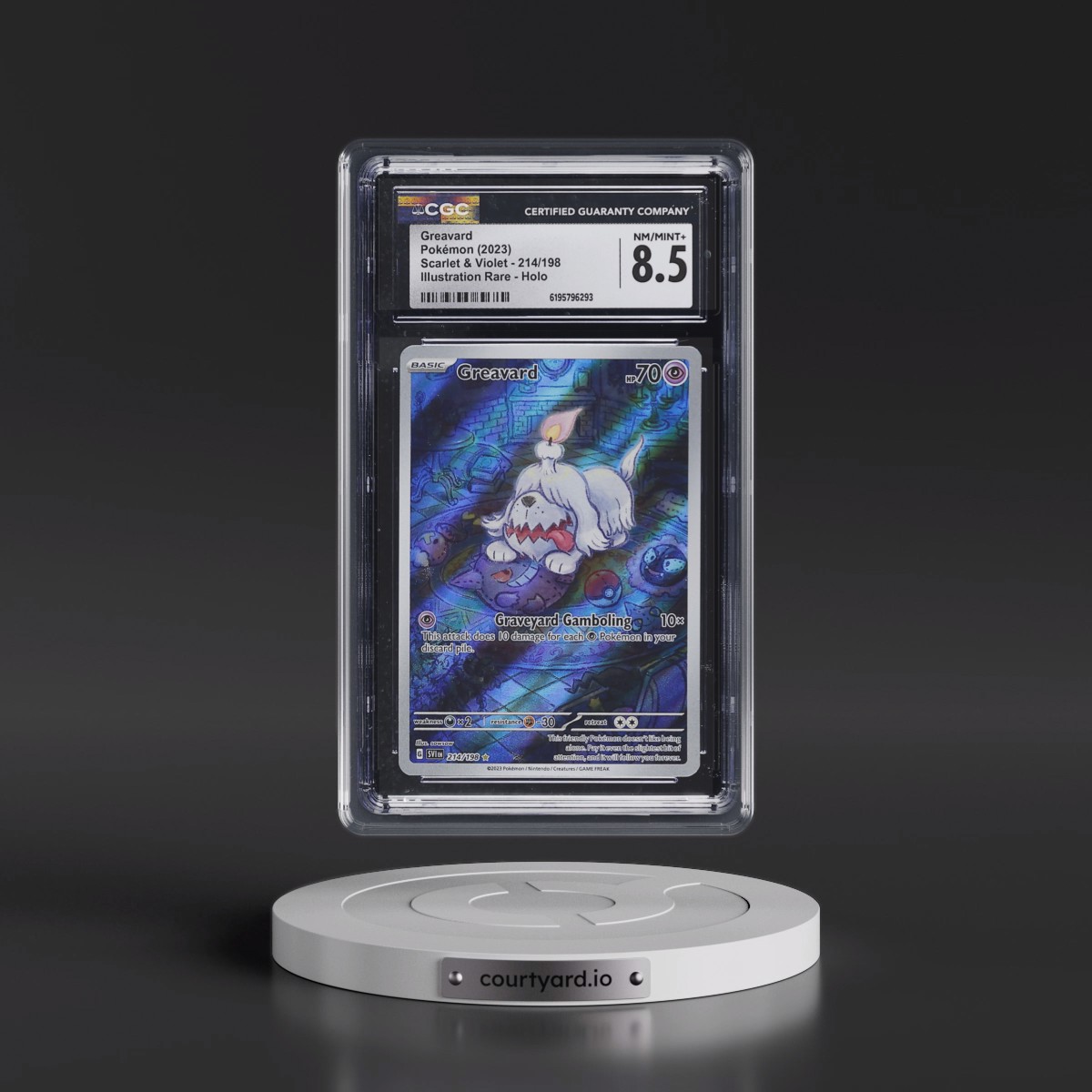 2023 Scarlet & Violet #214/198 Greavard - Illustration Rare Holo (CGC 8.5 NM-MT+)