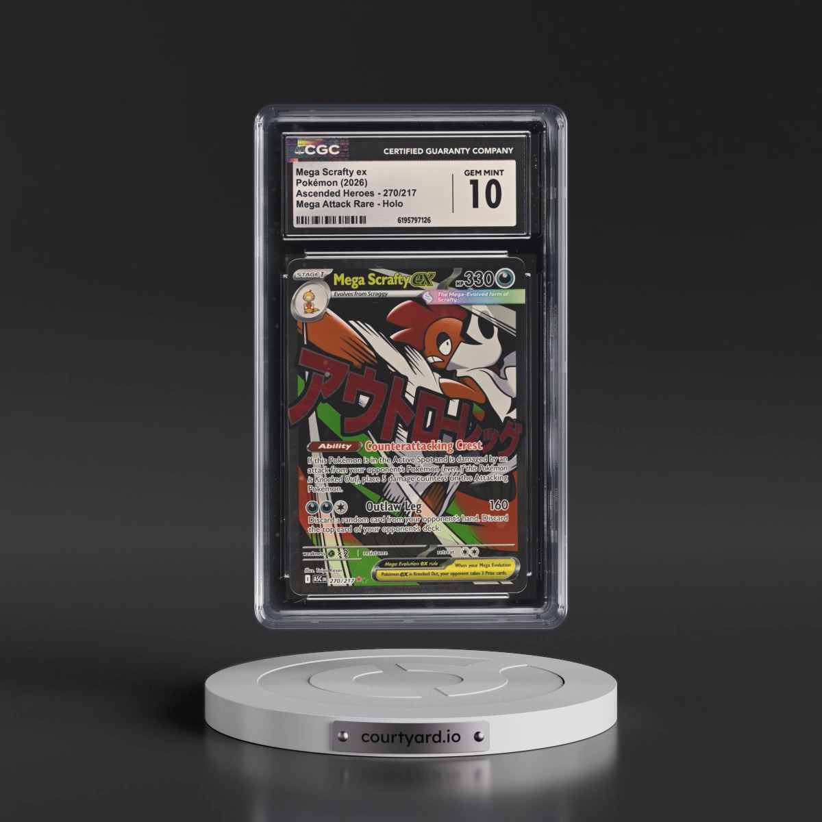 2026 Ascended Heroes - ASC EN #270/217 Mega Scrafty ex - Mega Attack Rare Holo (CGC 10 GEM MINT)
