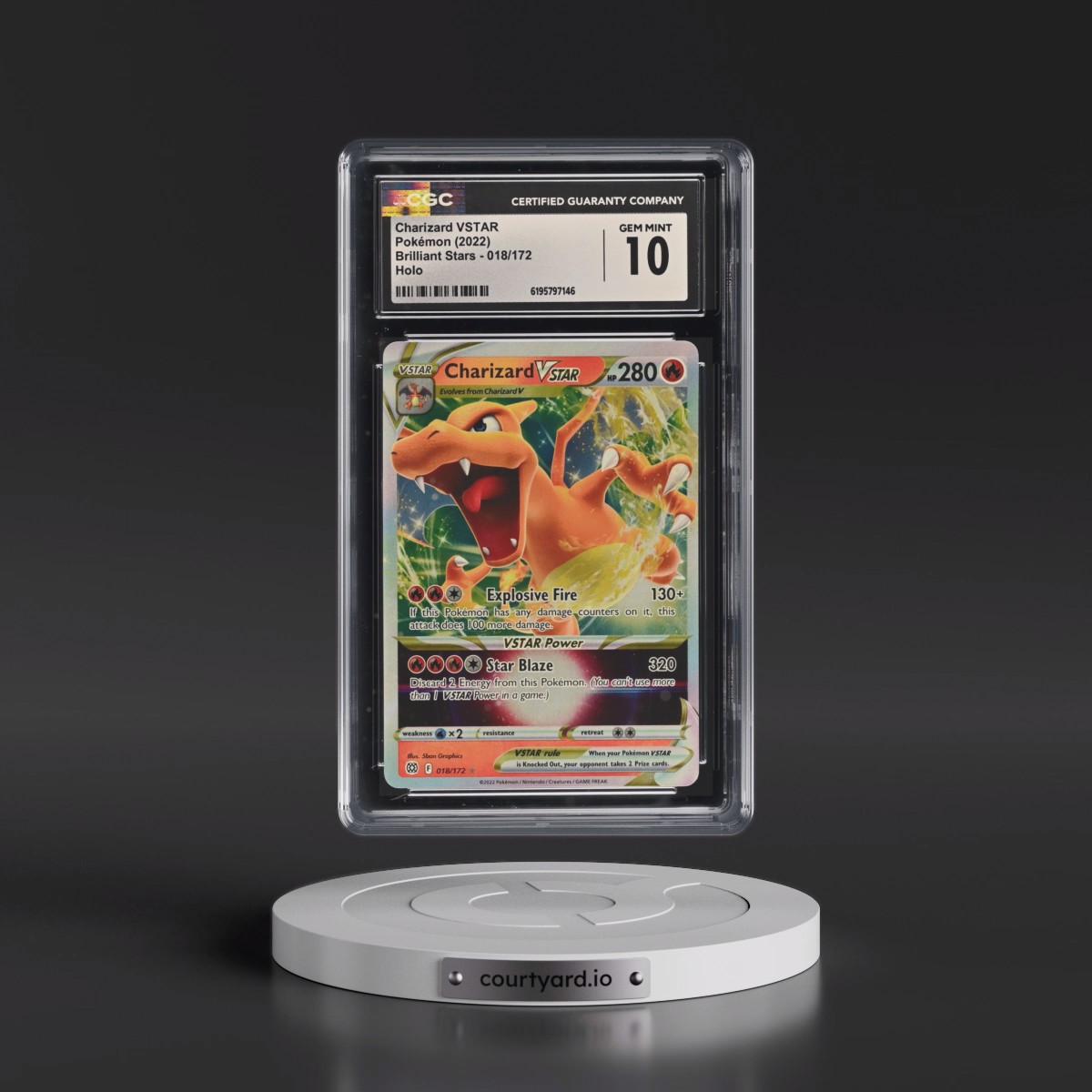 2022 Brilliant Stars Charizard VSTAR - Holo #018/172 CGC 10