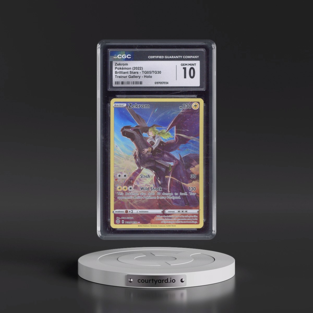 2022 Brilliant Stars #TG05/TG30 Zekrom - Trainer Gallery Holo (CGC 10 GEM MINT)