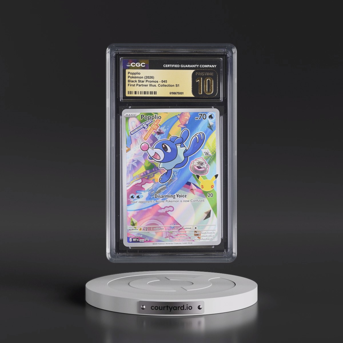 2025 Black Star Promos - Mega Evolution MEP EN Popplio - First Partner Illustration Collection Series 1 (Holo) #045 CGC 10