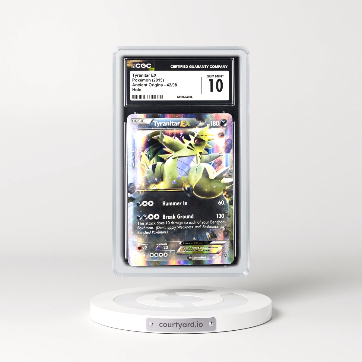 2015 Ancient Origins #42/98 Tyranitar EX - Holo (CGC 10 GEM MINT)