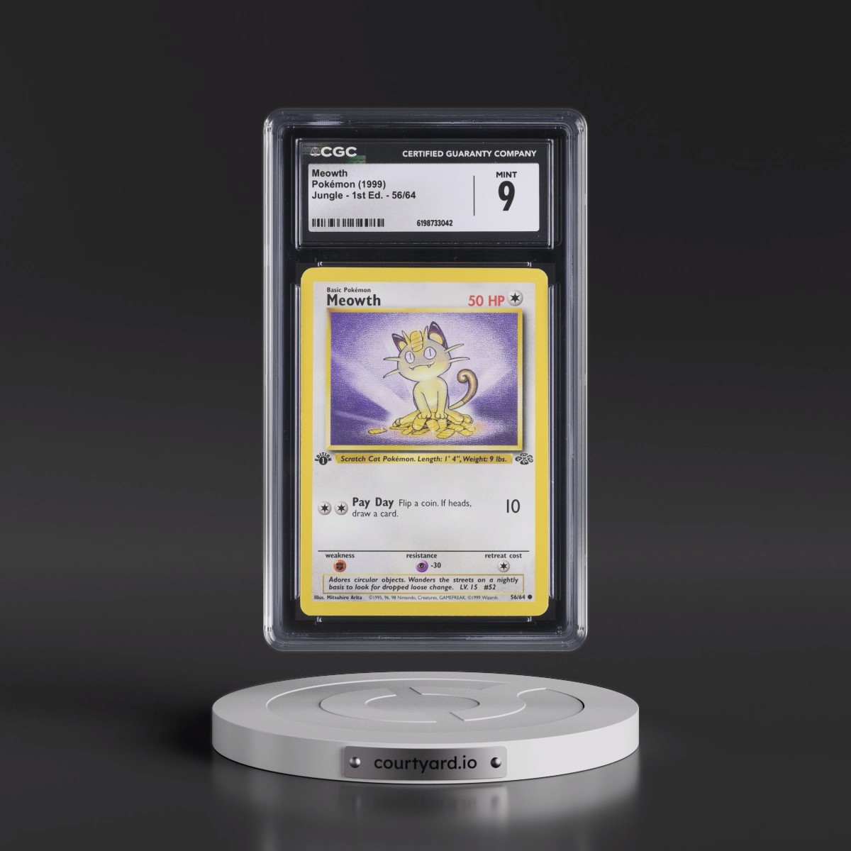1999 Jungle Meowth - 1st Edition #56/64 CGC 9