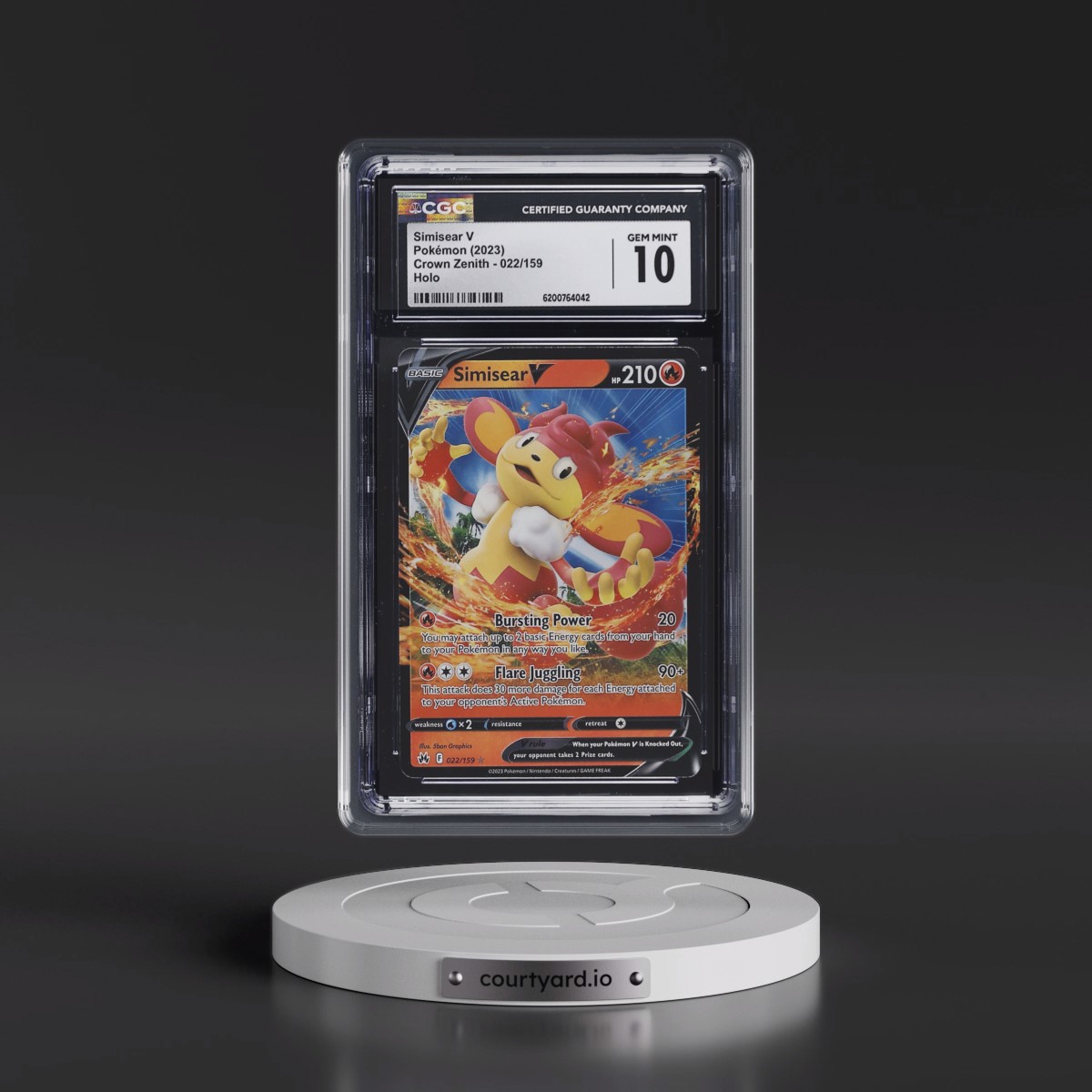 2023 Crown Zenith #022/159 Simisear V - Holo (CGC 10 GEM MINT)