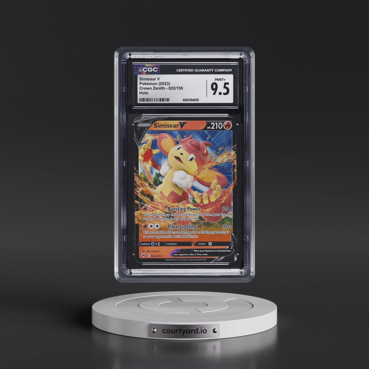 2023 Crown Zenith #022/159 Simisear V - Holo (CGC 9.5 MINT+)