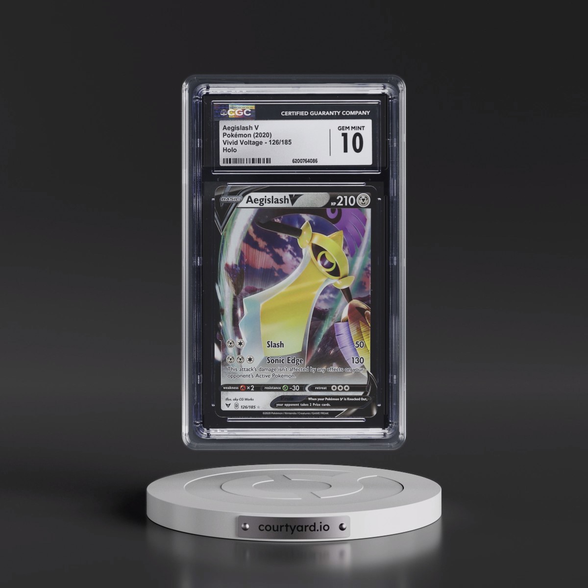 2020 Vivid Voltage Aegislash V - Holo #126/185 CGC 10
