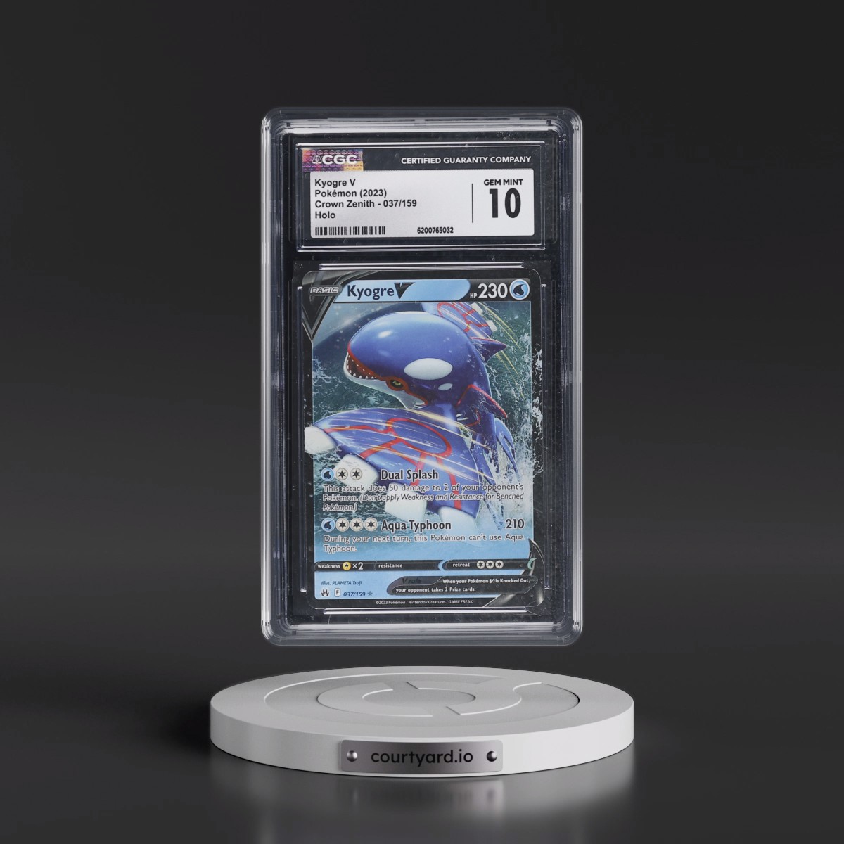 2023 Crown Zenith Kyogre V - Holo #037/159 CGC 10