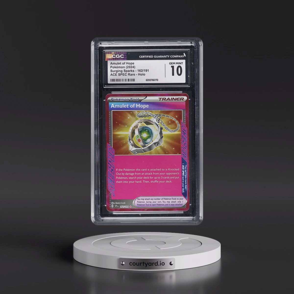 2024 Surging Sparks - SSP EN Amulet of Hope - ACE SPEC Rare Holo #162/191 CGC 10