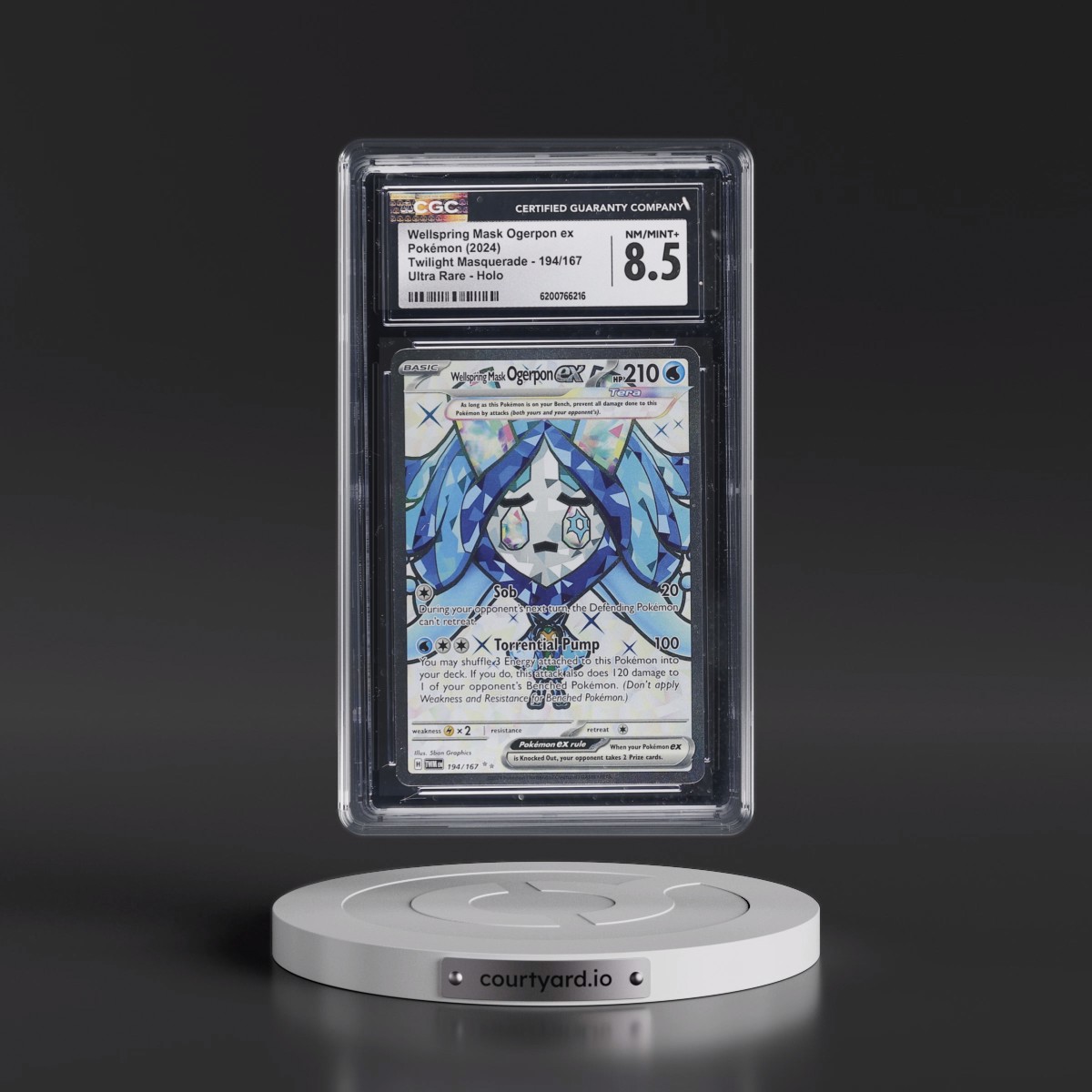 2024 Twilight Masquerade - TWM EN #194/167 Wellspring Mask Ogerpon ex - Ultra Rare Holo (CGC 8.5 NM-MT+)