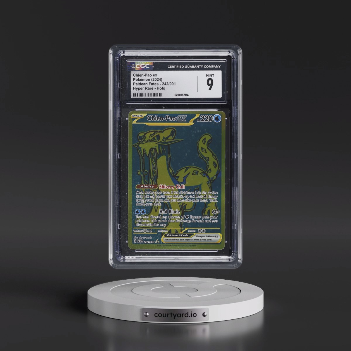 2024 Paldean Fates - PAF EN #242/091 Chien-Pao ex - Hyper Rare Holo (CGC 9 MINT)