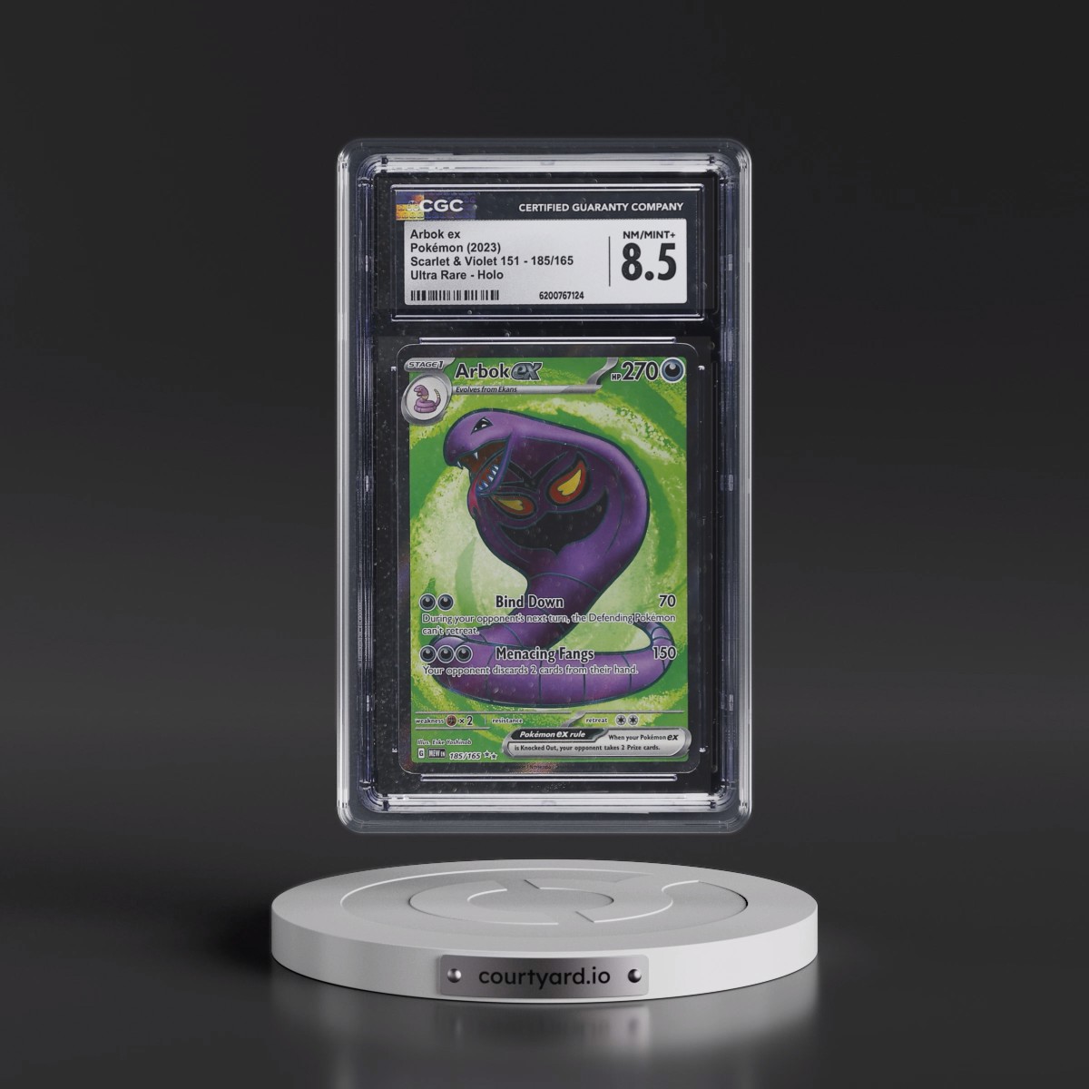 2023 Scarlet & Violet 151 - MEW EN #185/165 Arbok ex - Ultra Rare Holo (CGC 8.5 NM-MT+)