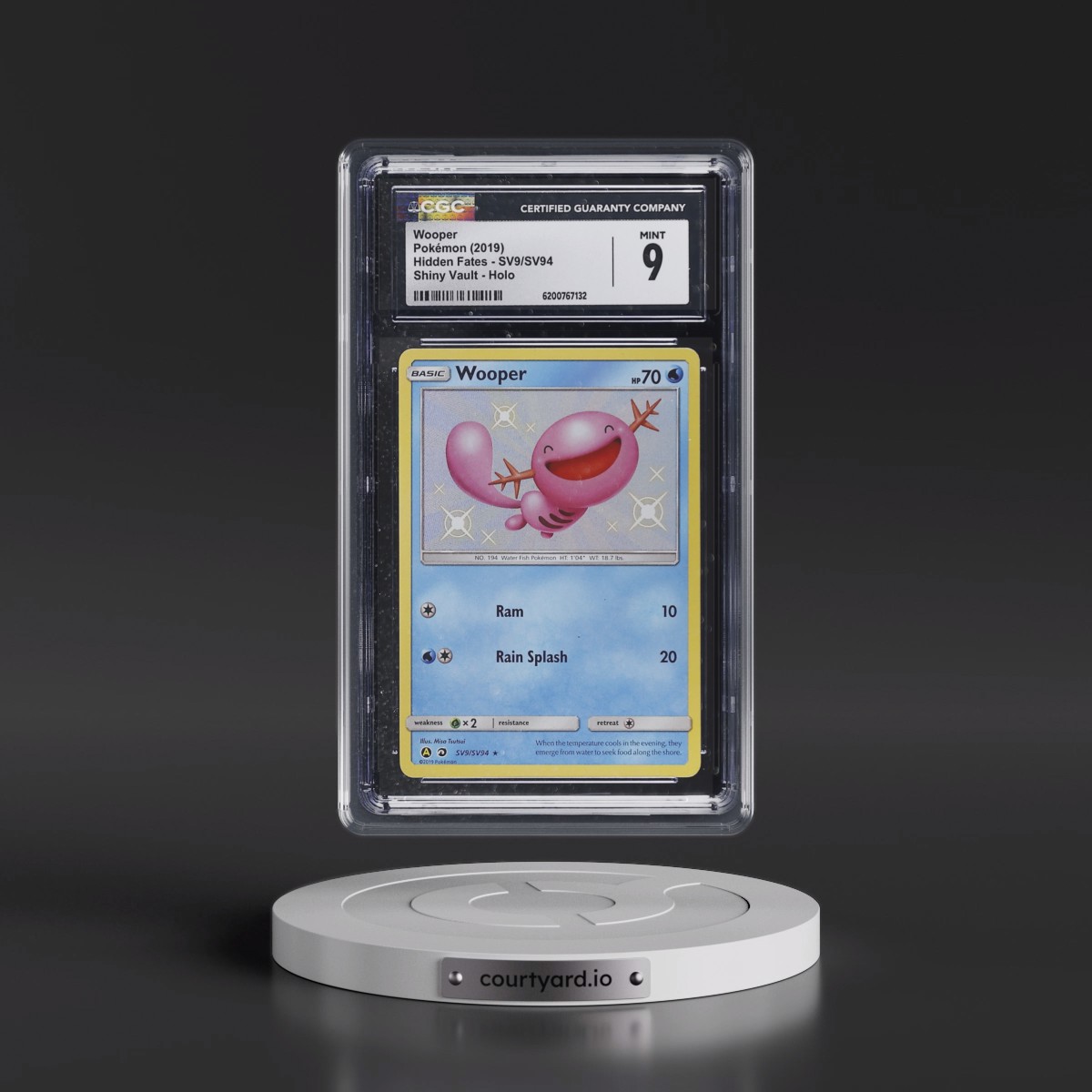 2019 Hidden Fates Wooper - Shiny Vault Holo #SV9/SV94 CGC 9