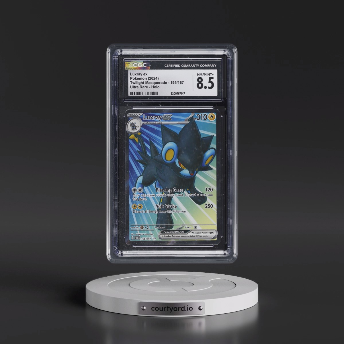 2024 Twilight Masquerade - TWM EN #195/167 Luxray ex - Ultra Rare Holo (CGC 8.5 NM-MT+)