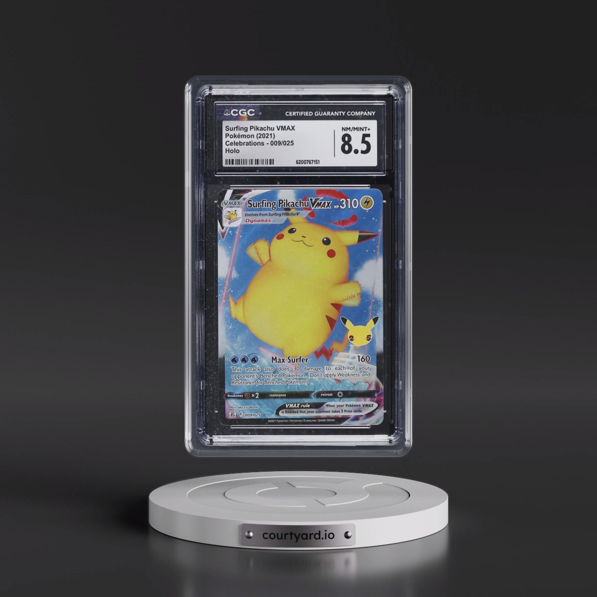 2021 Celebrations Surfing Pikachu VMAX - Holo #009/025 CGC 8.5