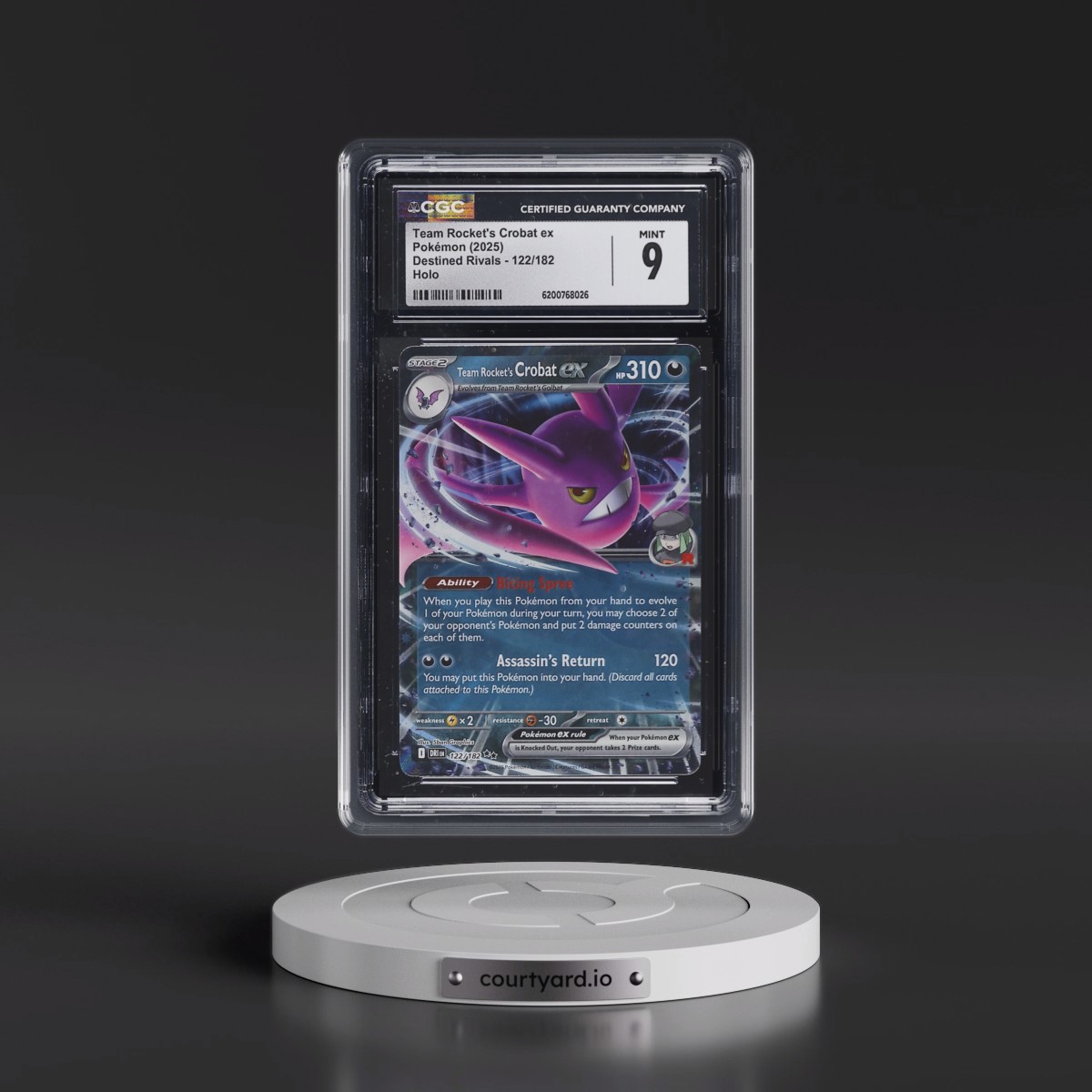 2025 Destined Rivals - DRI EN #122/182 Team Rocket's Crobat ex - Holo (CGC 9 MINT)