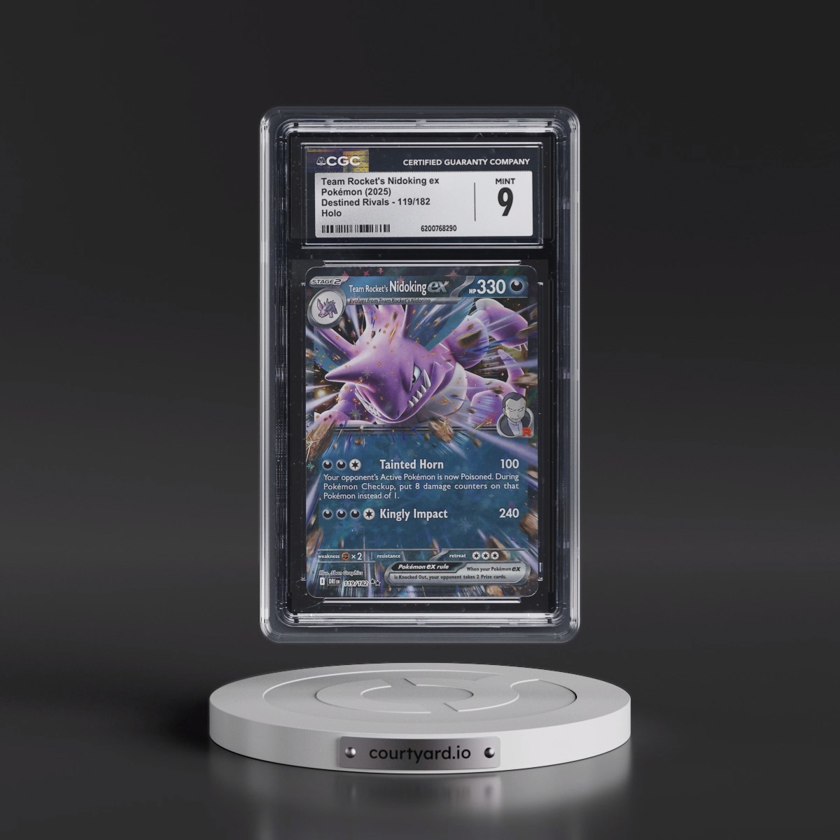 2025 Destined Rivals - DRI EN Team Rocket's Nidoking ex - Holo #119/182 CGC 9