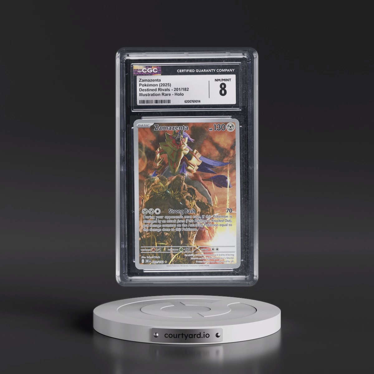 2025 Destined Rivals - DRI EN #201/182 Zamazenta - Illustration Rare Holo (CGC 8 NM-MT)