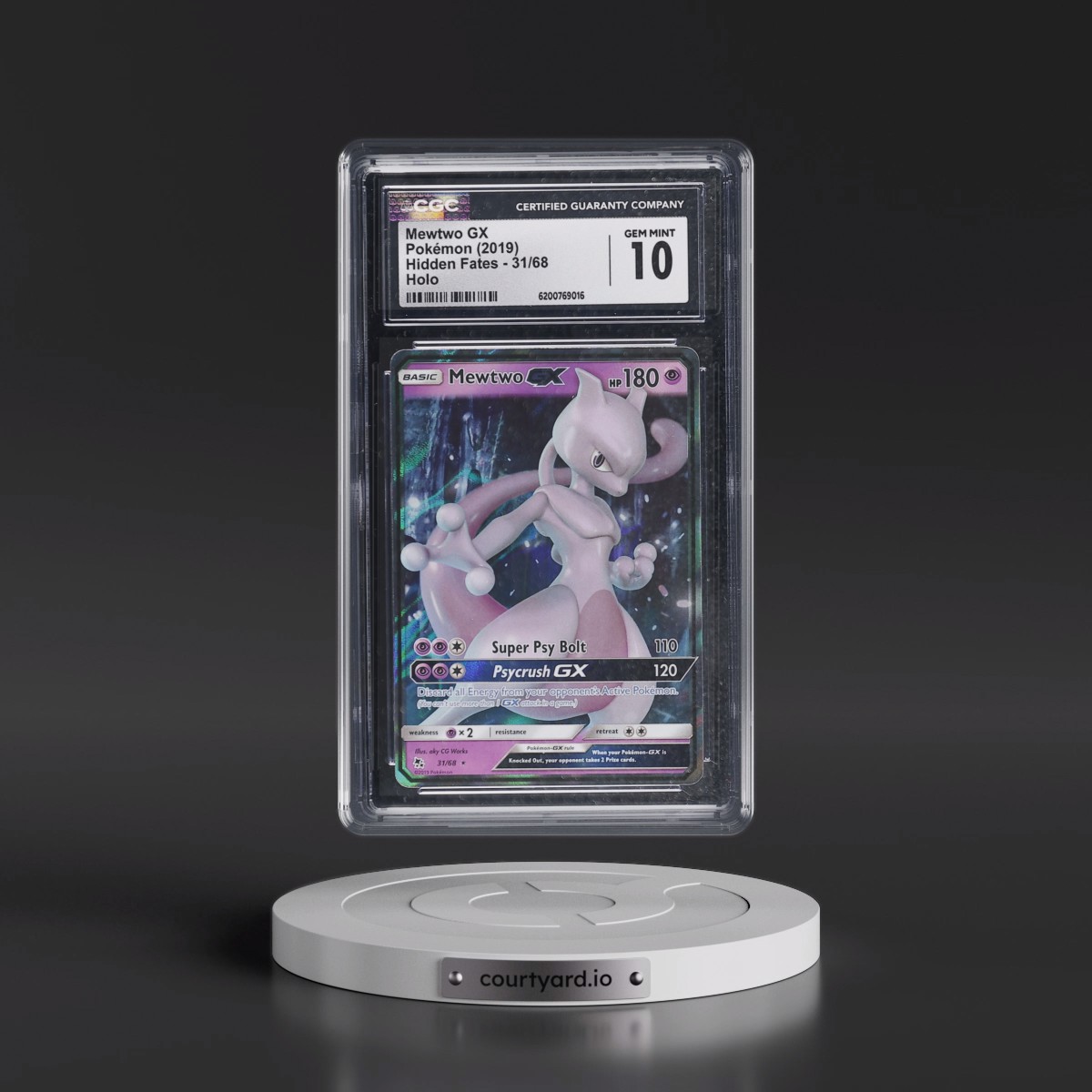 2019 Hidden Fates #31/68 Mewtwo GX - Holo (CGC 10 GEM MINT)