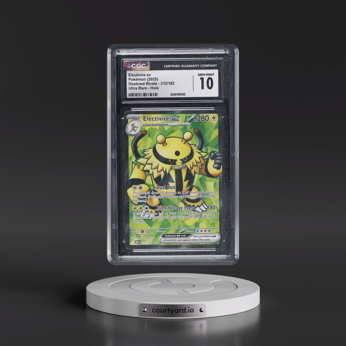 2025 Destined Rivals - DRI EN #212/182 Electivire ex - Ultra Rare Holo (CGC 10 GEM MINT)