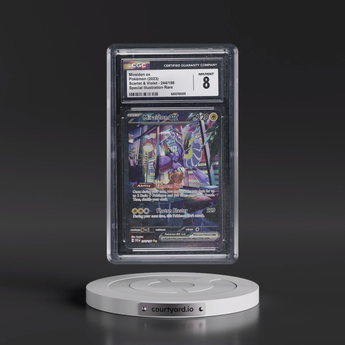 2023 Scarlet & Violet #244/198 Miraidon ex - Special Illustration Rare (Holo) (CGC 8 NM-MT)