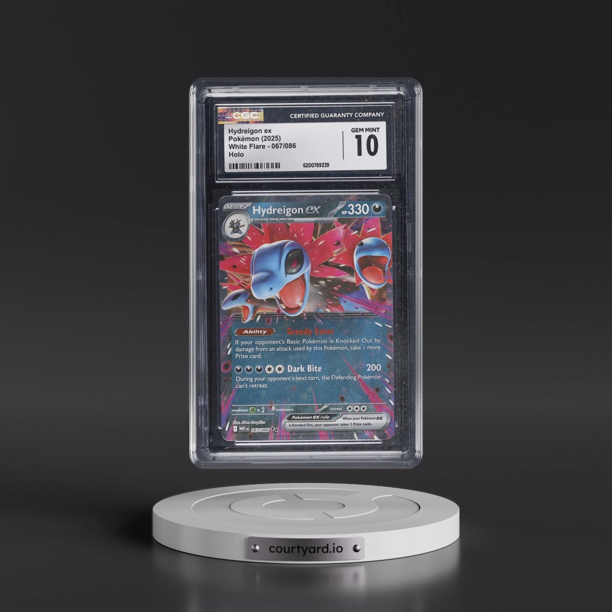 2025 White Flare - WHT EN #067/086 Hydreigon ex - Holo (CGC 10 GEM MINT)