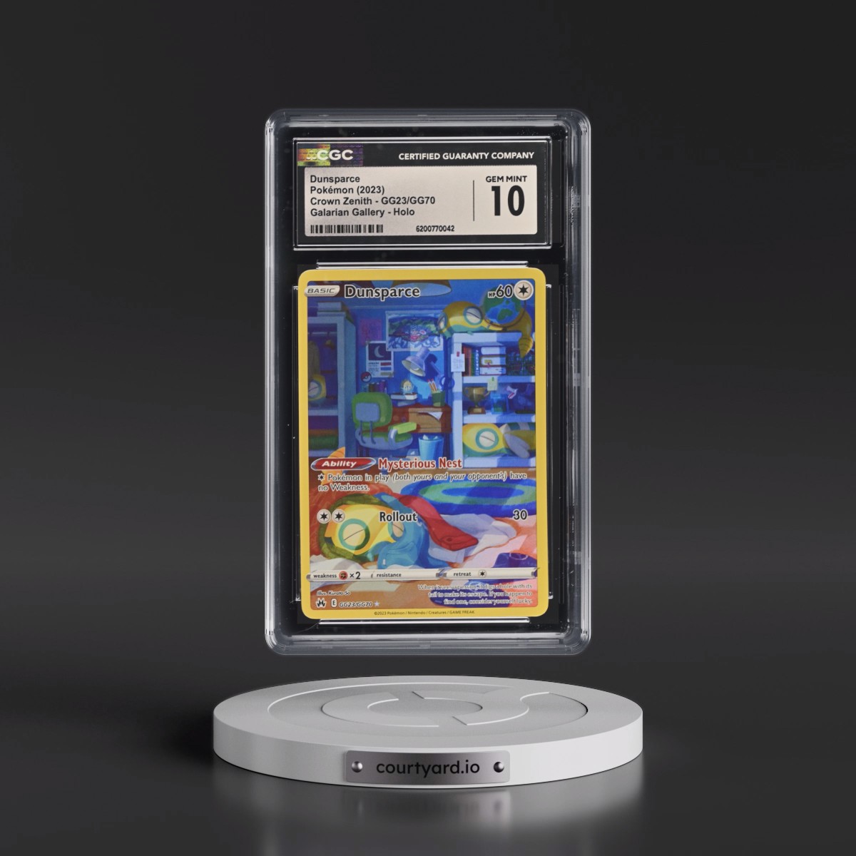 2023 Crown Zenith Dunsparce - Galarian Gallery Holo #GG23/GG70 CGC 10