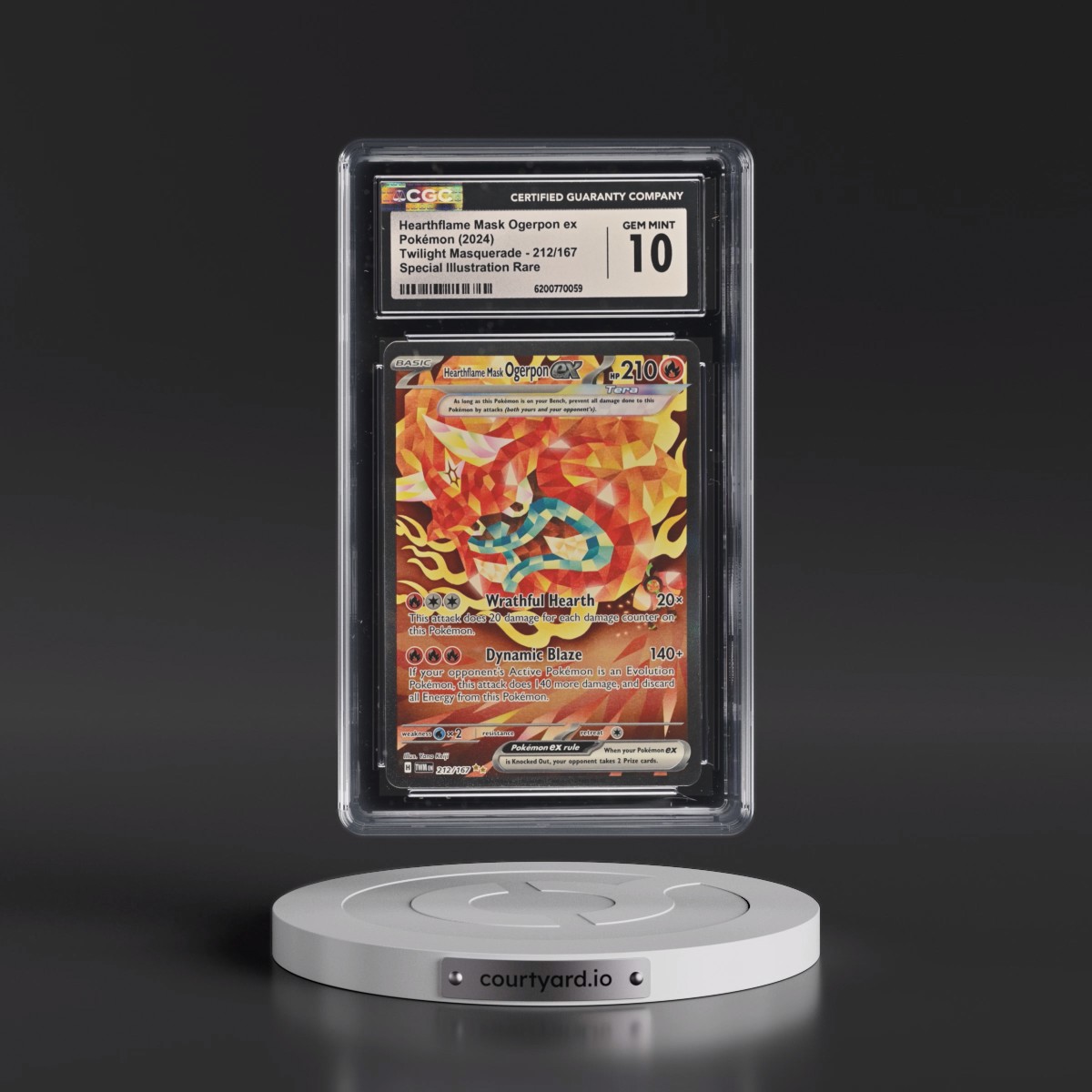 2024 Twilight Masquerade - TWM EN #212/167 Hearthflame Mask Ogerpon ex - Special Illustration Rare (CGC 10 GEM MINT)