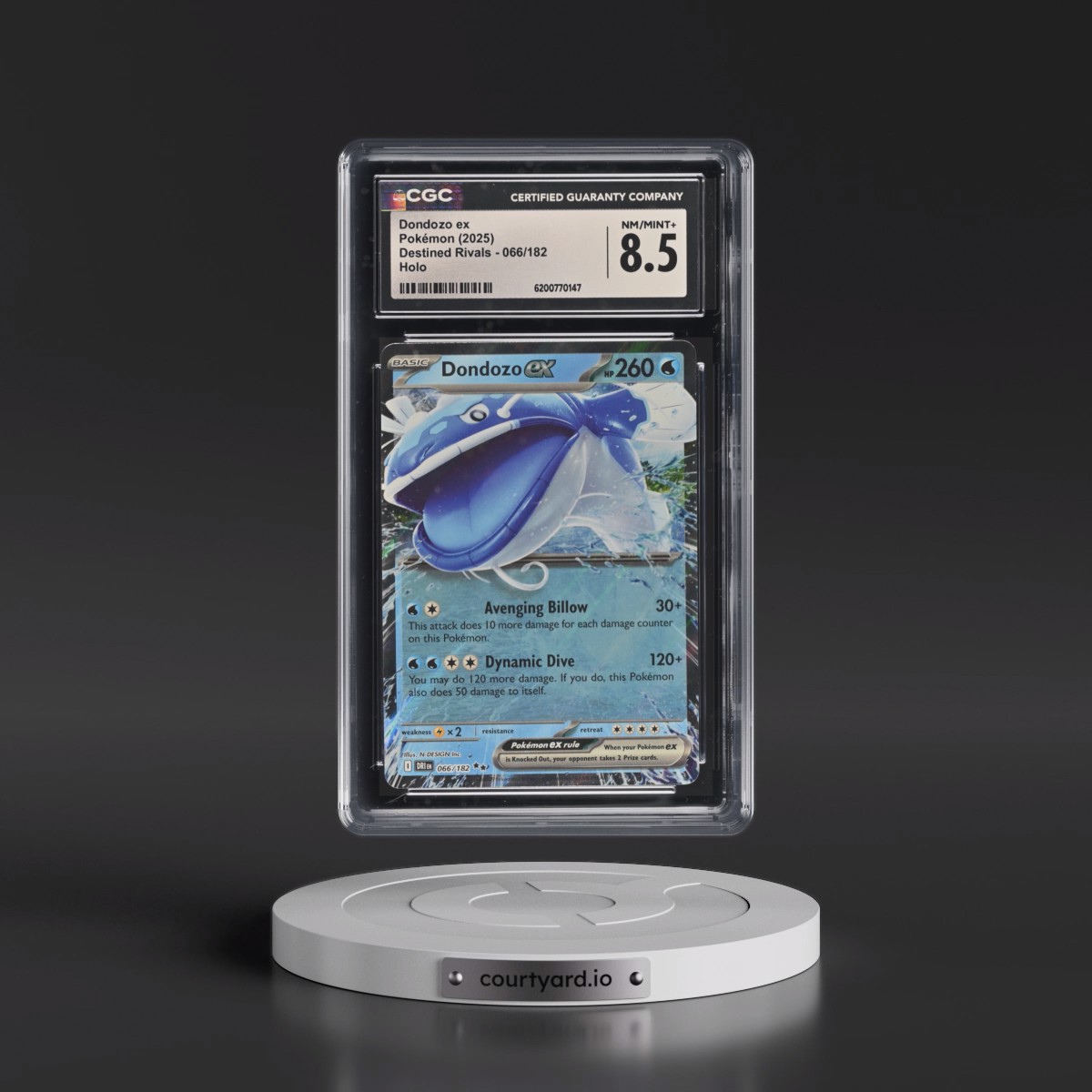 2025 Destined Rivals - DRI EN Dondozo ex - Holo #066/182 CGC 8.5