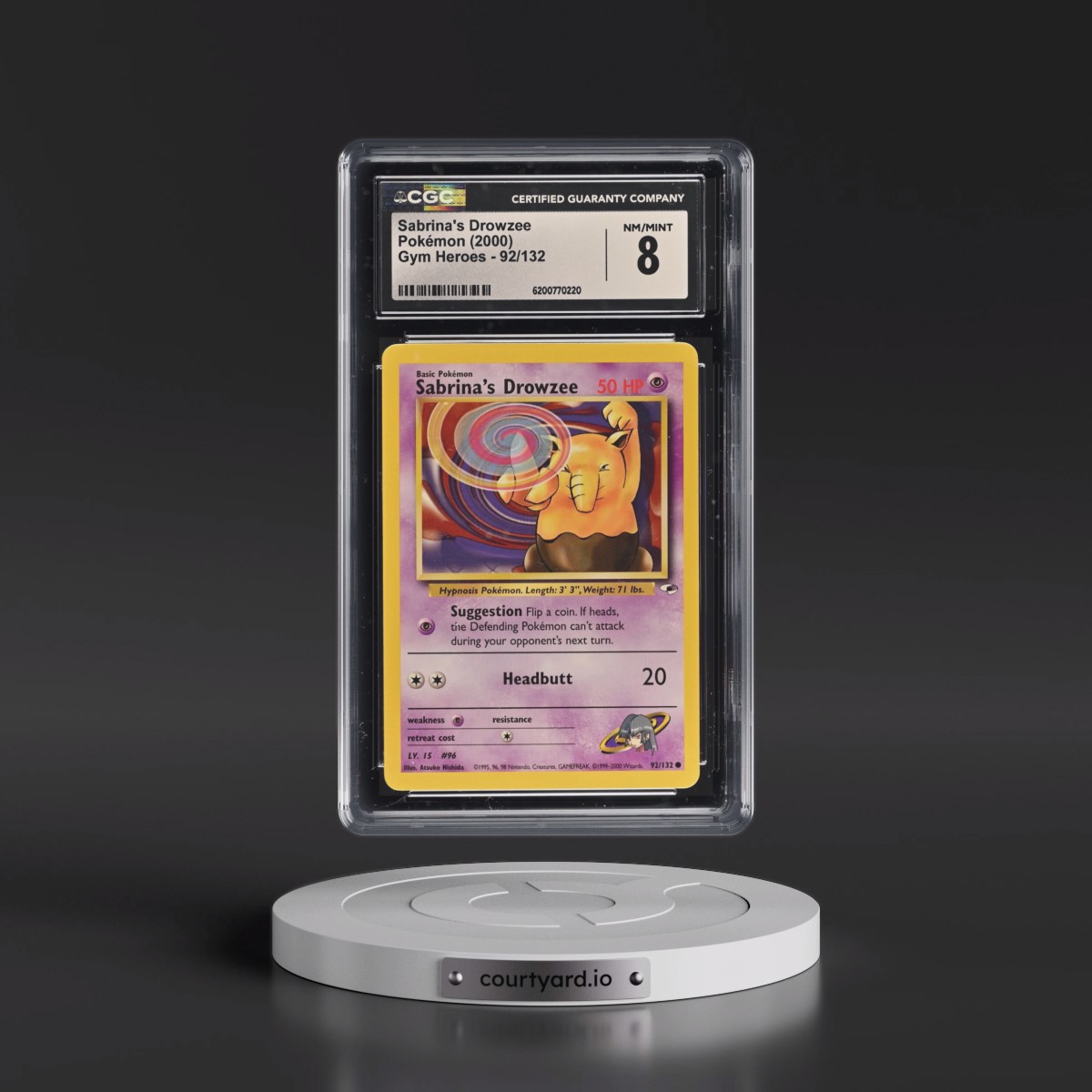 2000 Gym Heroes Sabrina's Drowzee #92/132 CGC 8