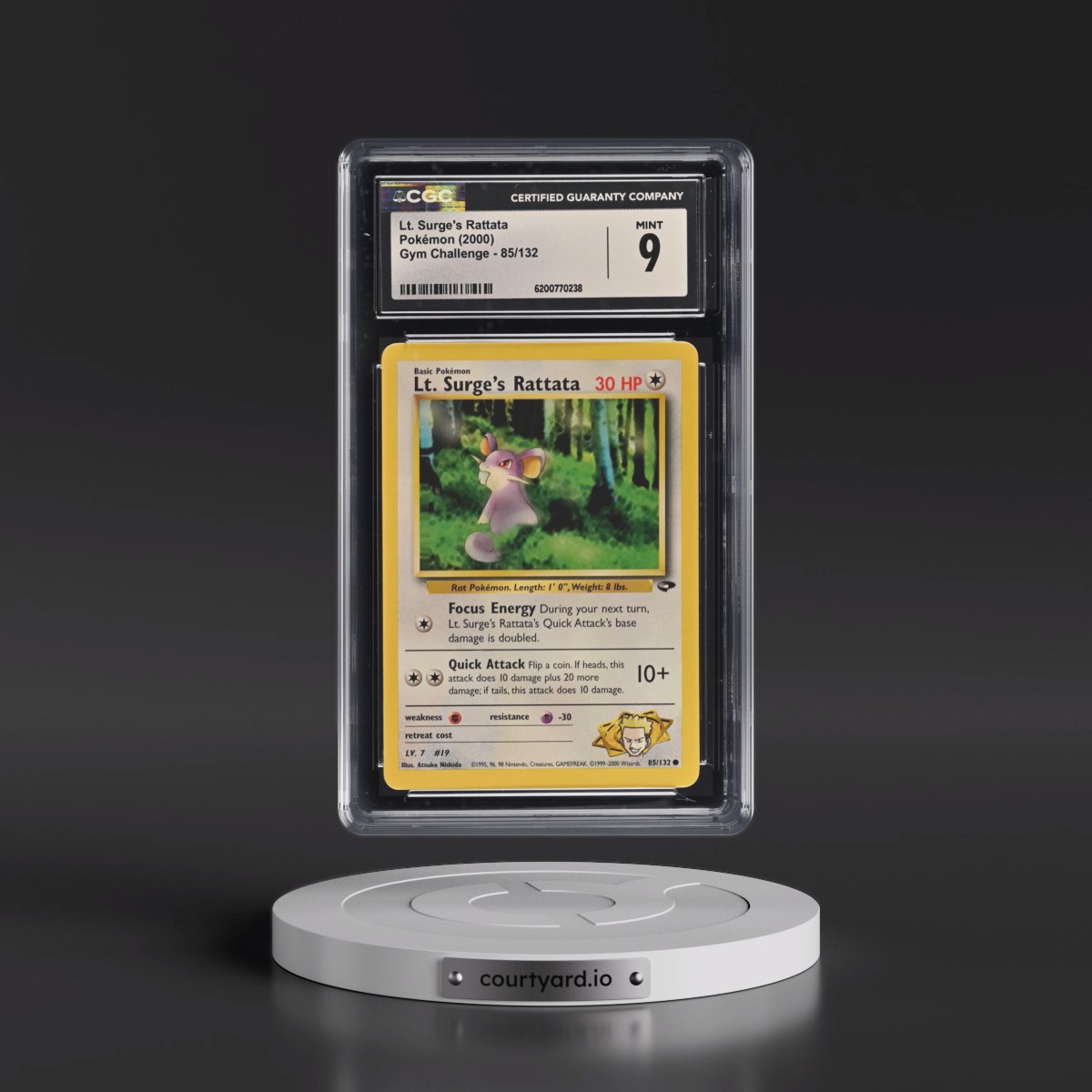 2000 Gym Challenge #85/132 Lt. Surge's Rattata (CGC 9 MINT)