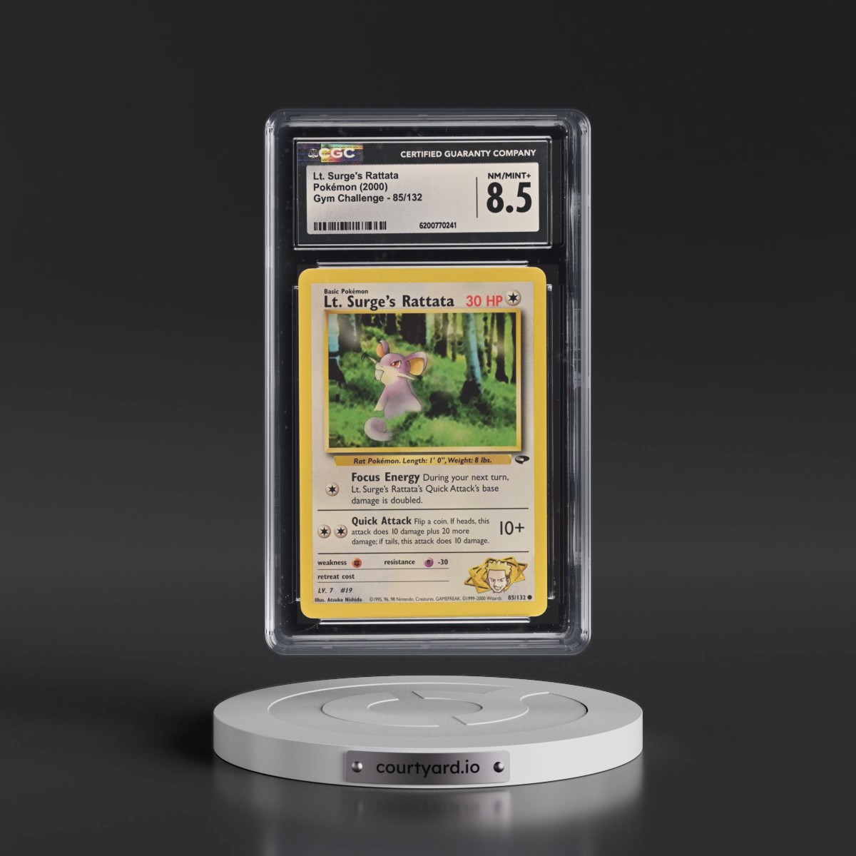 2000 Gym Challenge #85/132 Lt. Surge's Rattata (CGC 8.5 NM-MT+)