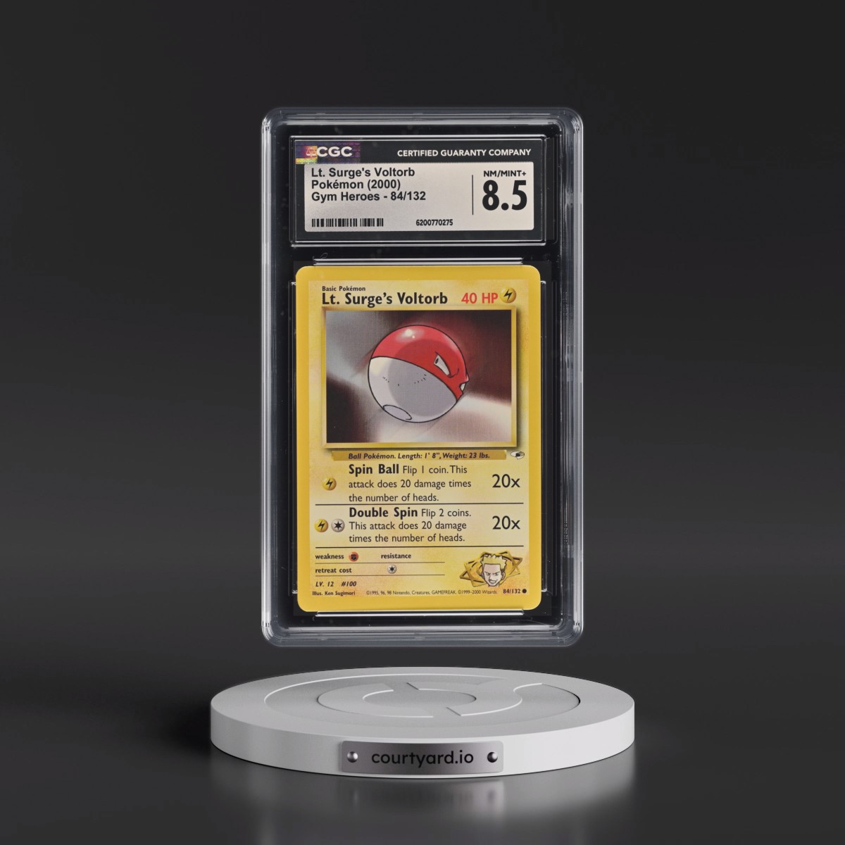 2000 Gym Heroes Lt. Surge's Voltorb #84/132 CGC 8.5