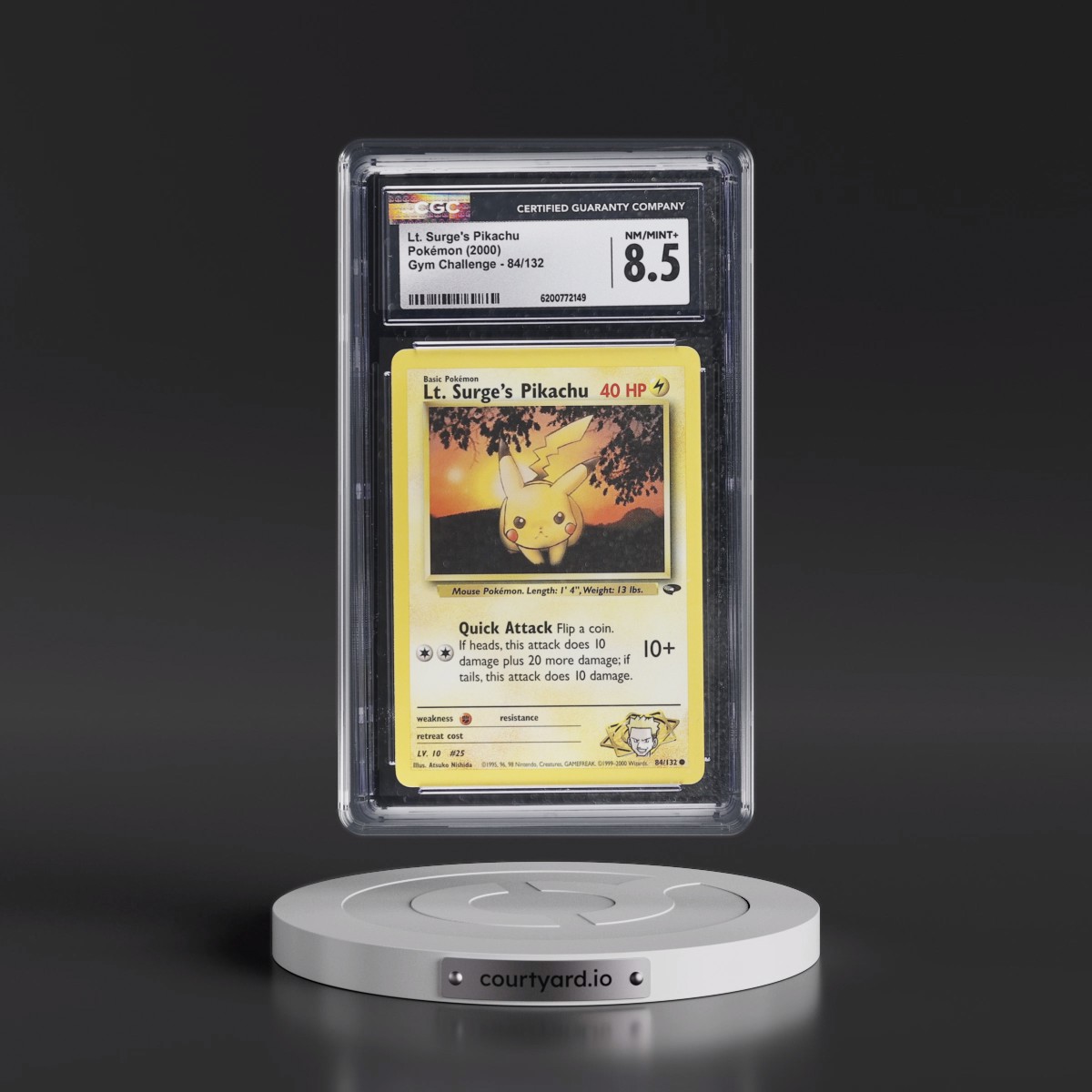 2000 Gym Challenge #84/132 Lt. Surge's Pikachu (CGC 8.5 NM-MT+)