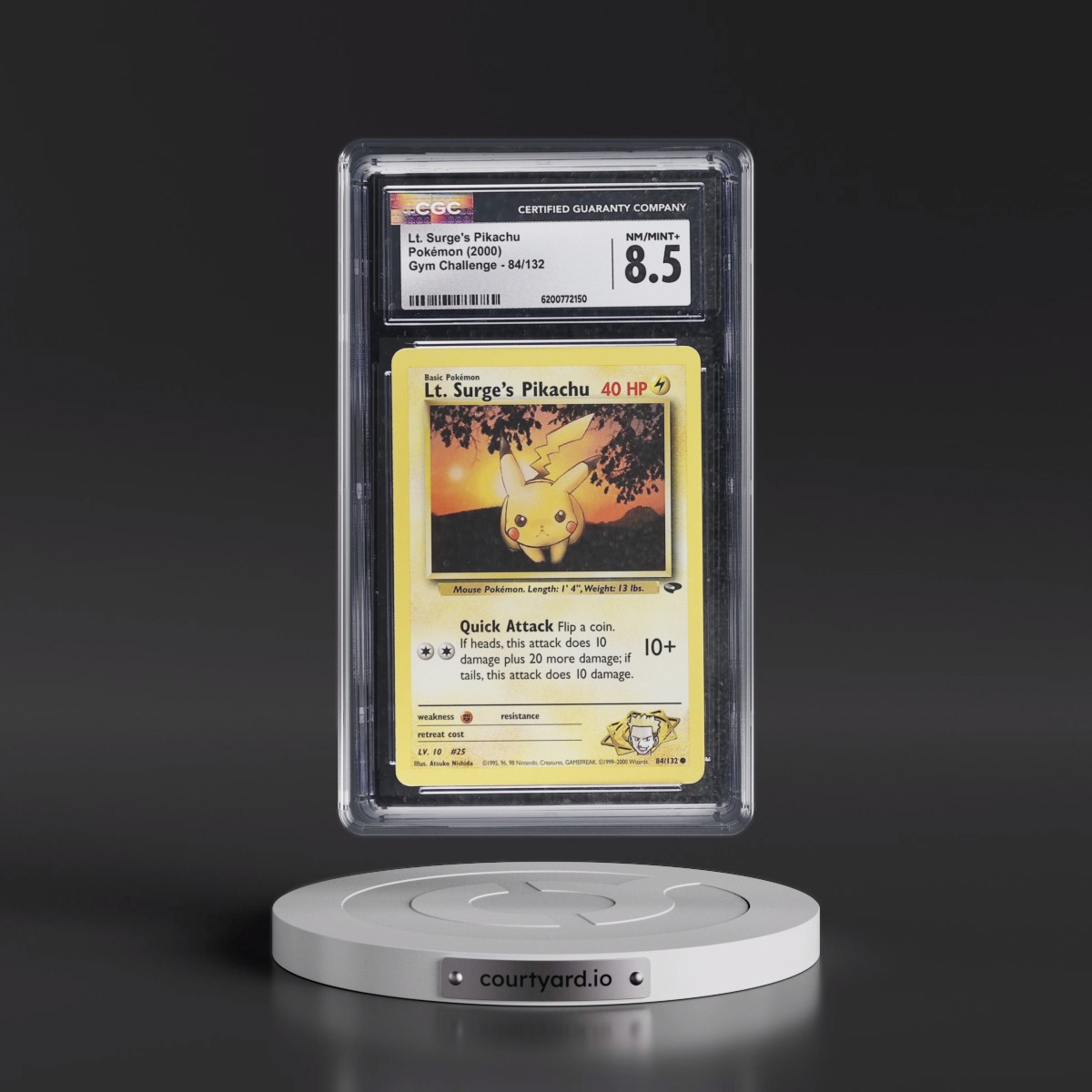 2000 Gym Challenge #84/132 Lt. Surge's Pikachu (CGC 8.5 NM-MT+)