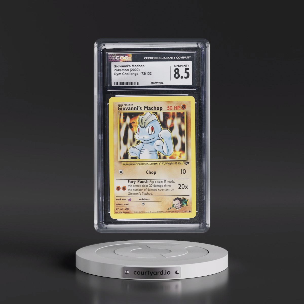 2000 Gym Challenge Giovanni's Machop #72/132 CGC 8.5