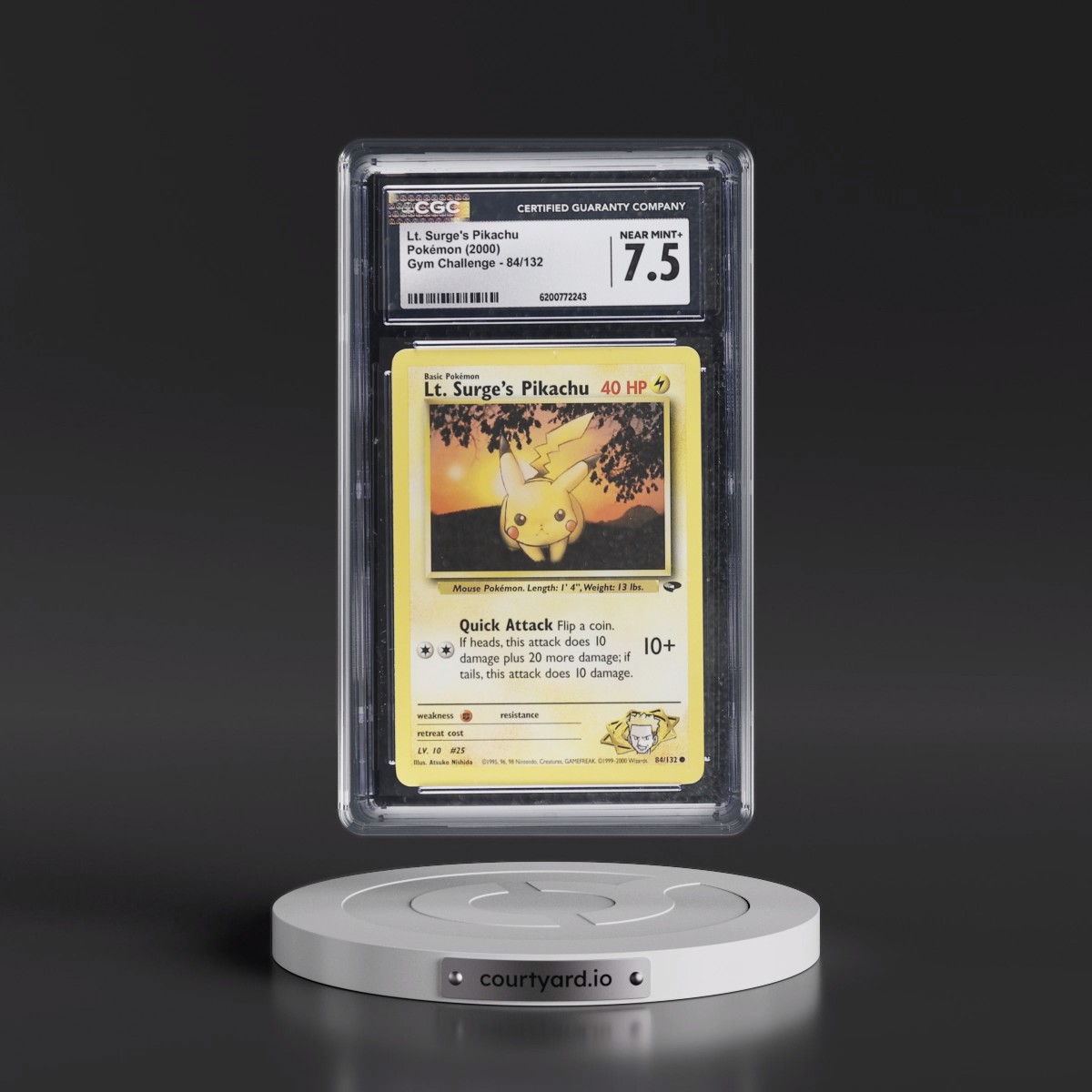 2000 Gym Challenge #84/132 Lt. Surge's Pikachu (CGC 7.5 NM+)