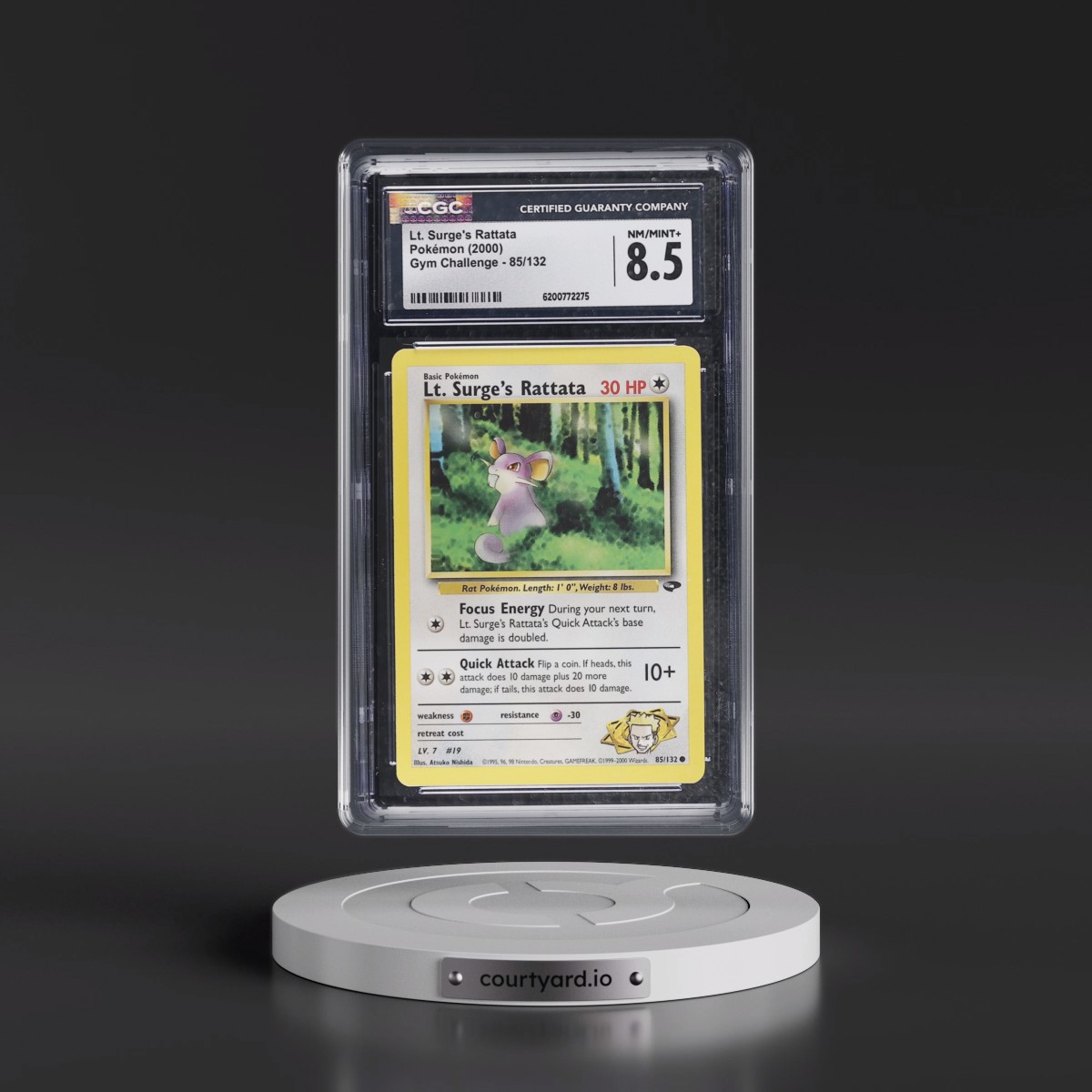 2000 Gym Challenge #85/132 Lt. Surge's Rattata (CGC 8.5 NM-MT+)