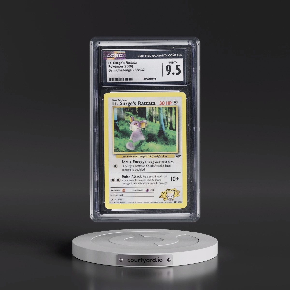2000 Gym Challenge #85/132 Lt. Surge's Rattata (CGC 9.5 MINT+)