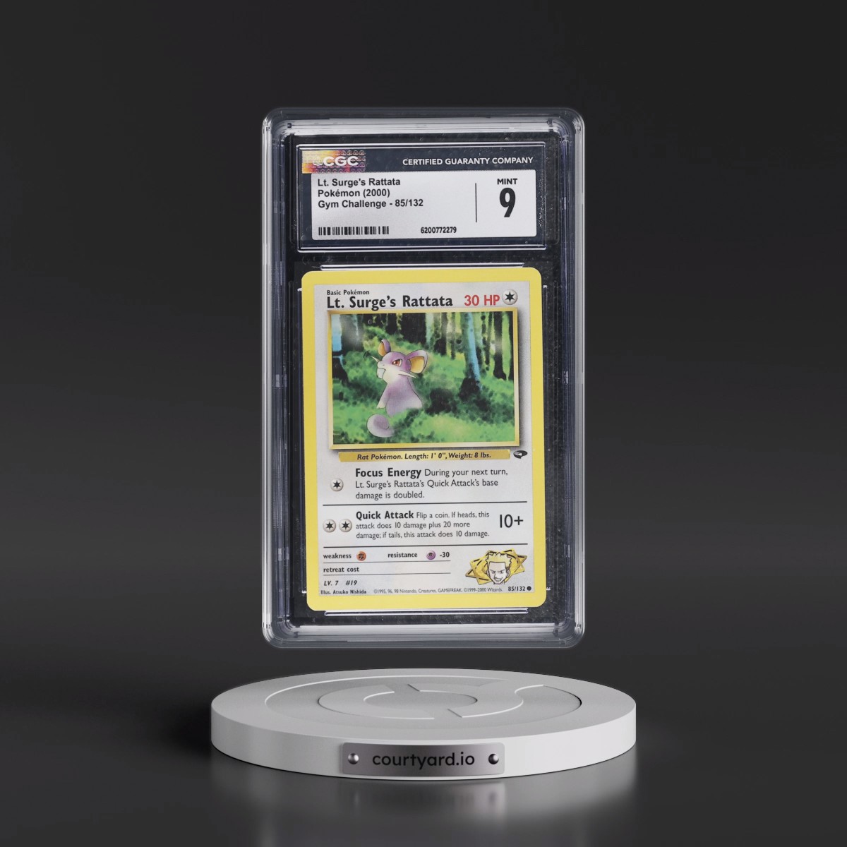 2000 Gym Challenge #85/132 Lt. Surge's Rattata (CGC 9 MINT)
