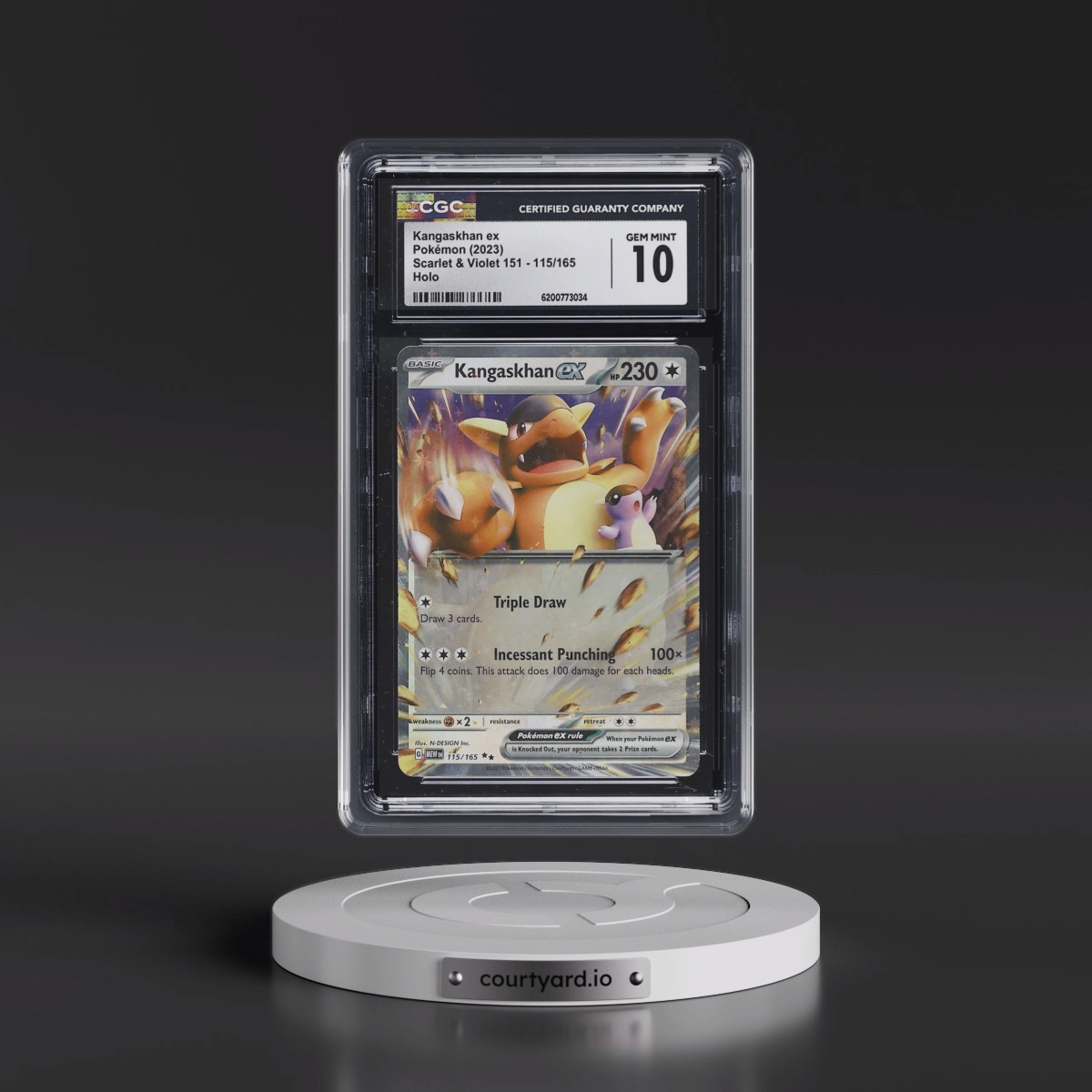2023 Scarlet & Violet 151 - MEW EN #115/165 Kangaskhan ex - Holo (CGC 10 GEM MINT)