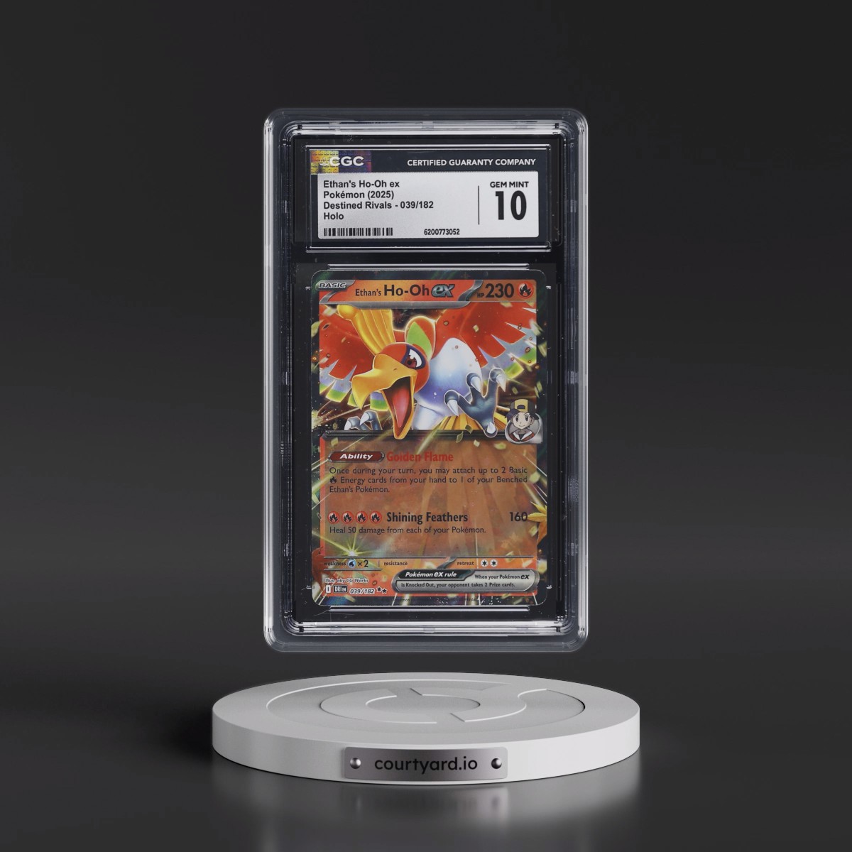 2025 Destined Rivals - DRI EN #039/182 Ethan's Ho-Oh ex - Holo (CGC 10 GEM MINT)