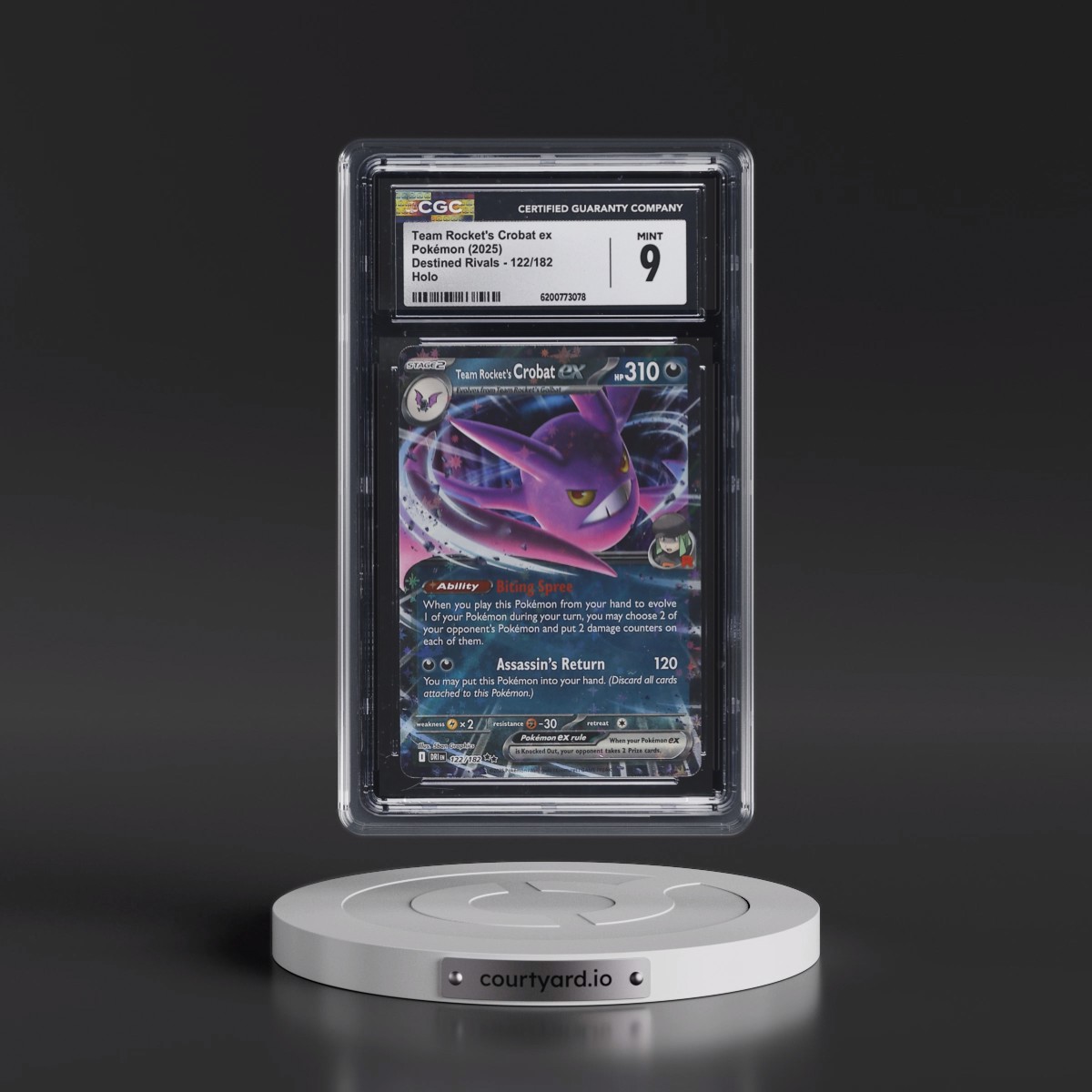 2025 Destined Rivals - DRI EN #122/182 Team Rocket's Crobat ex - Holo (CGC 9 MINT)