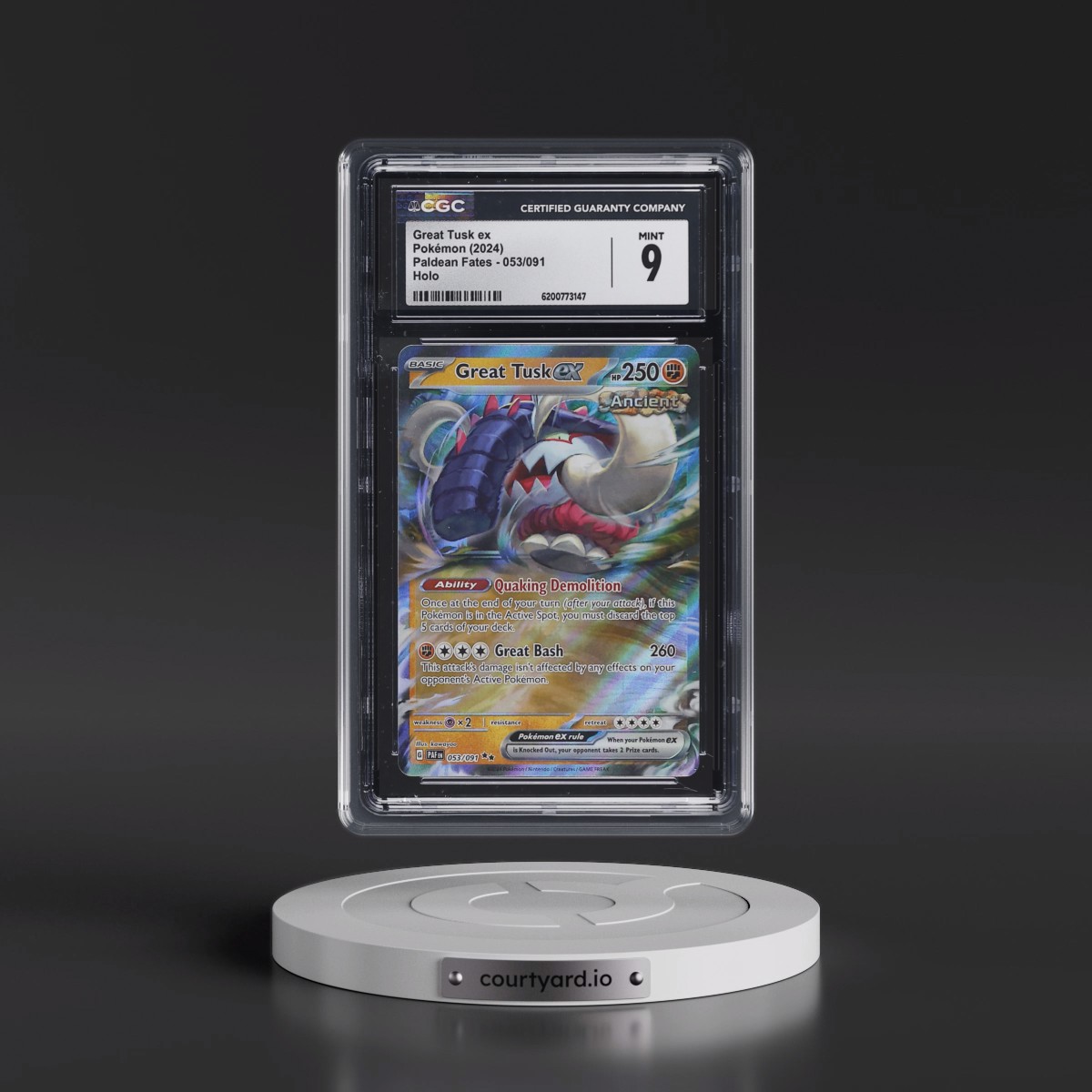 2024 Paldean Fates - PAF EN Great Tusk ex - Holo #053/091 CGC 9