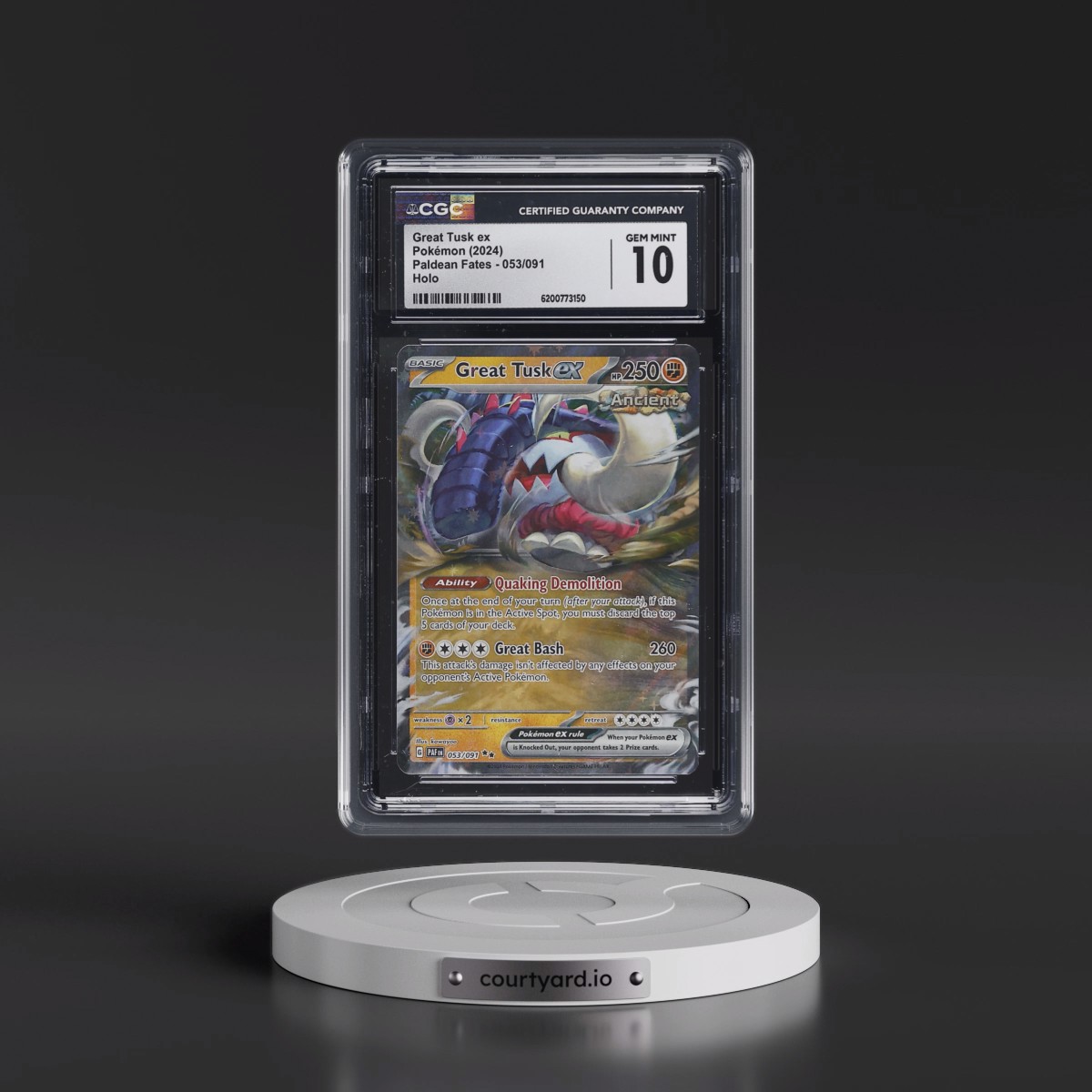 2024 Paldean Fates - PAF EN Great Tusk ex - Holo #053/091 CGC 10
