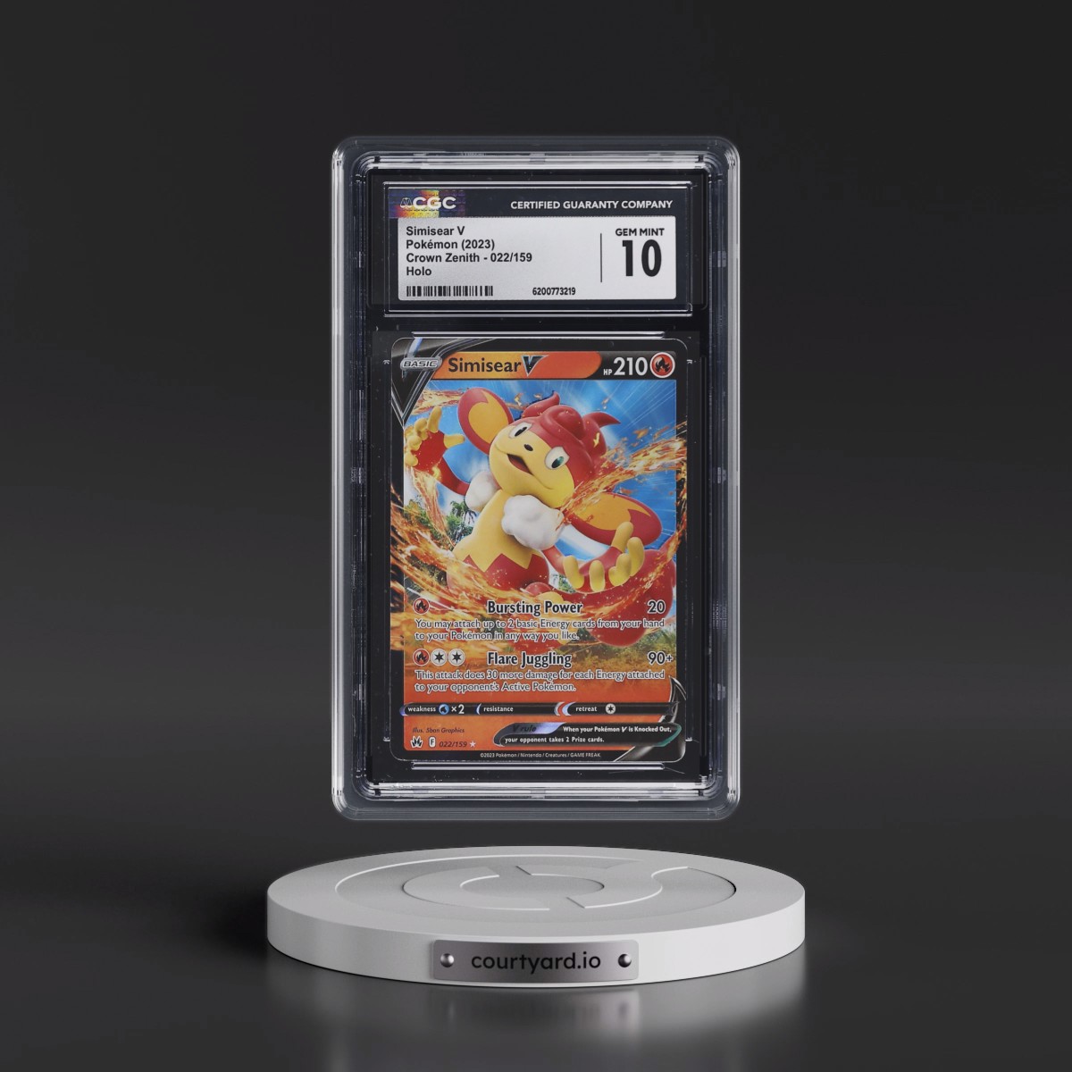 2023 Crown Zenith #022/159 Simisear V - Holo (CGC 10 GEM MINT)
