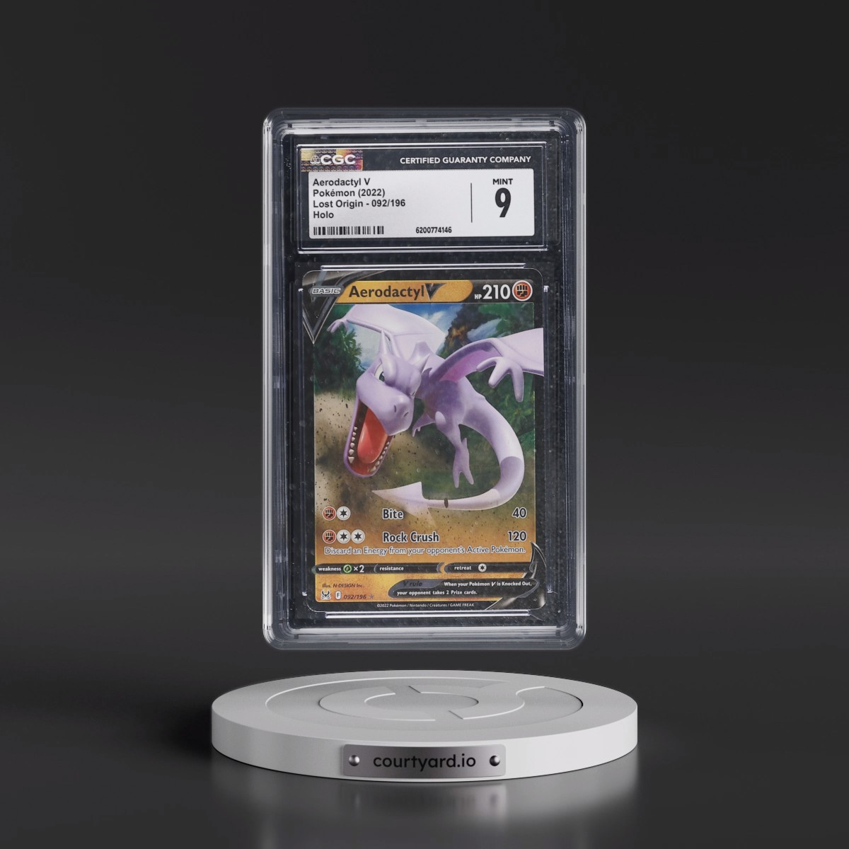 2022 Lost Origin Aerodactyl V - Holo #092/196 CGC 9