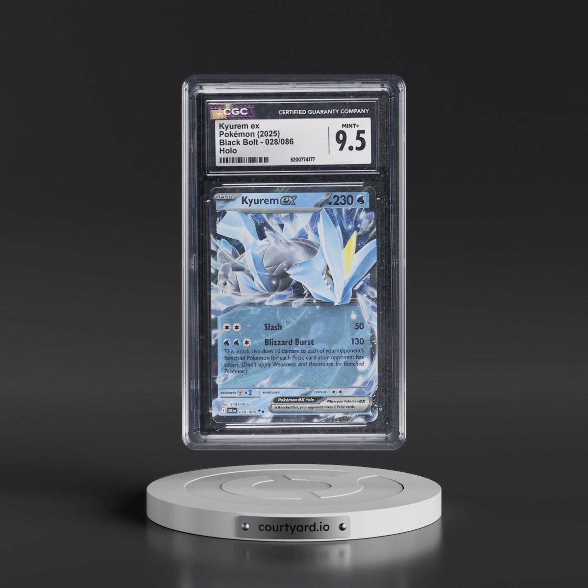 2025 Black Bolt - BLK EN Kyurem ex - Holo #028/086 CGC 9.5