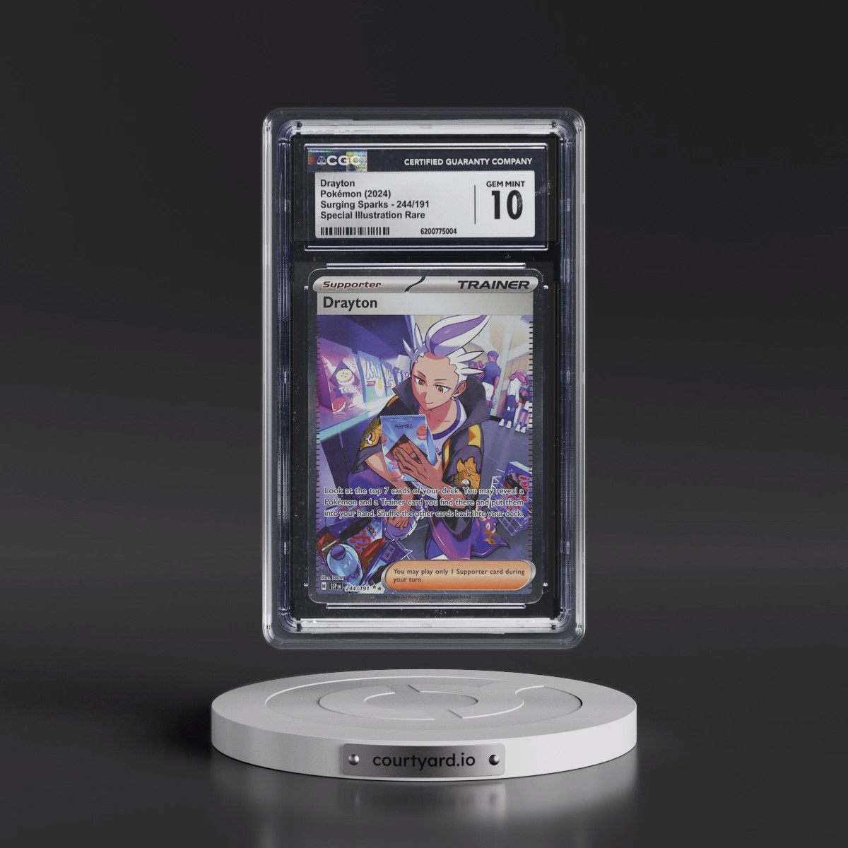 2024 Surging Sparks - SSP EN #244/191 Drayton - Special Illustration Rare (Holo) (CGC 10 GEM MINT)